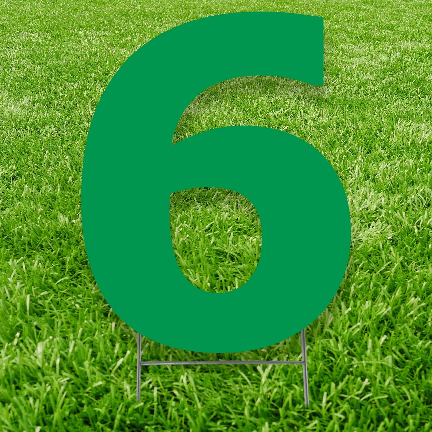 20 x 15 in. Number 6 Yard Sign, Green