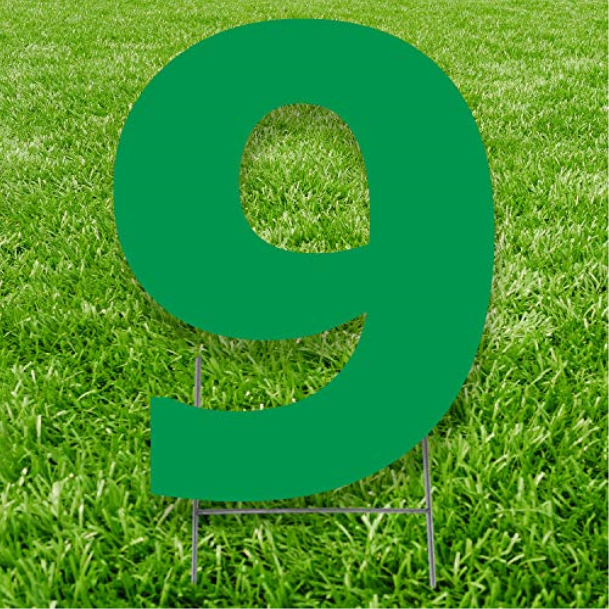 20 x 15 in. Number 9 Yard Sign, Green