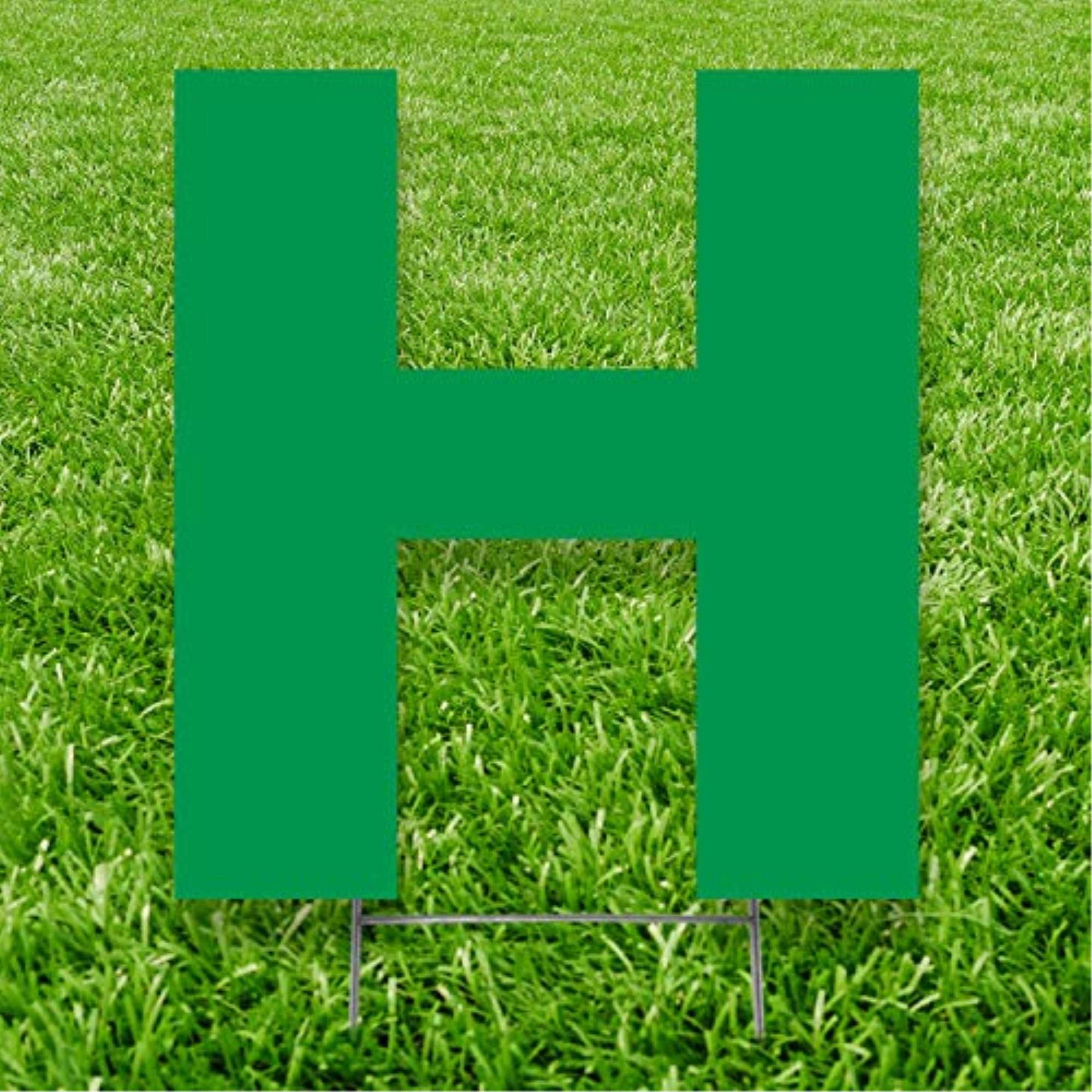 20 x 15 in. Letter H Yard Sign, Green
