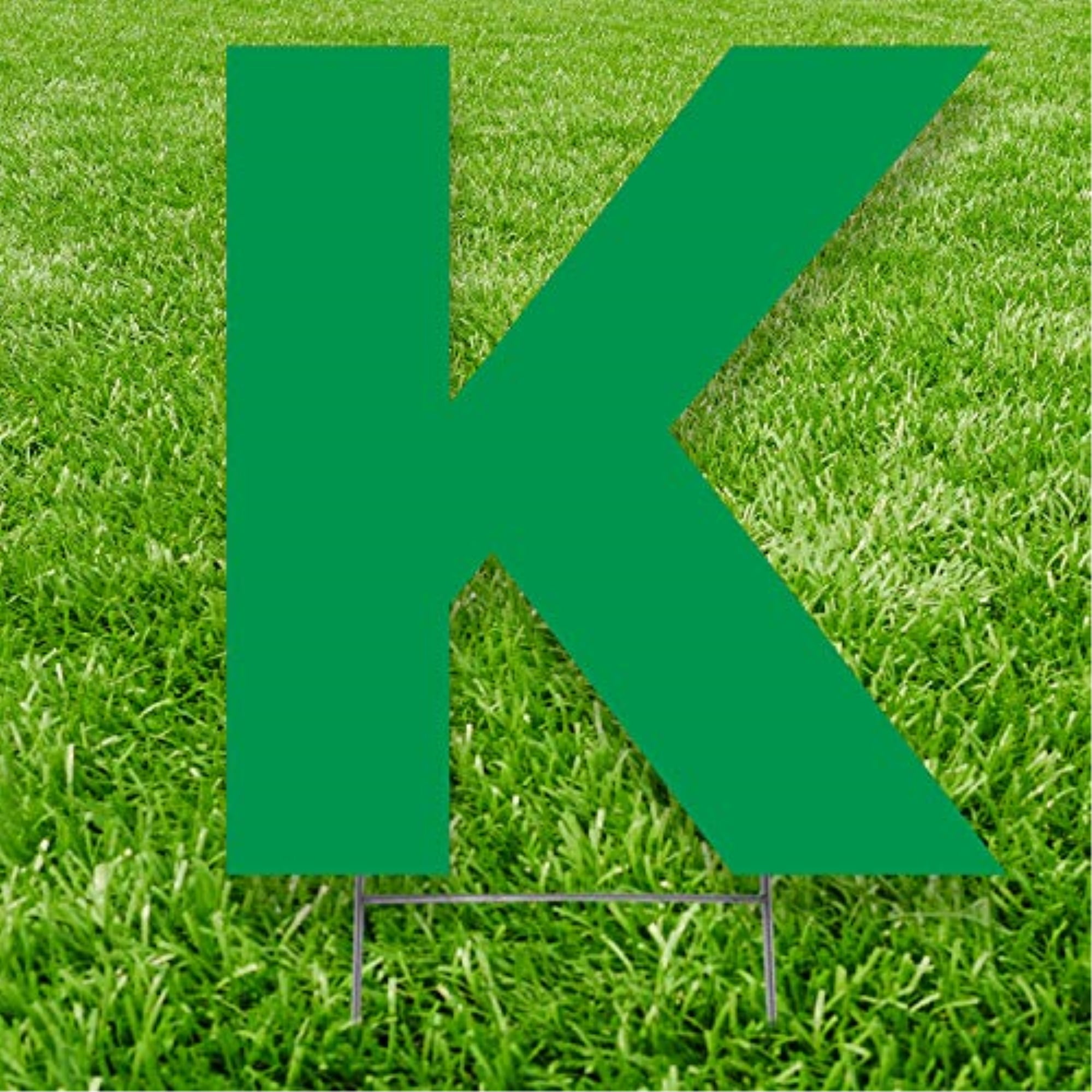 20 x 15 in. Letter K Yard Sign, Green