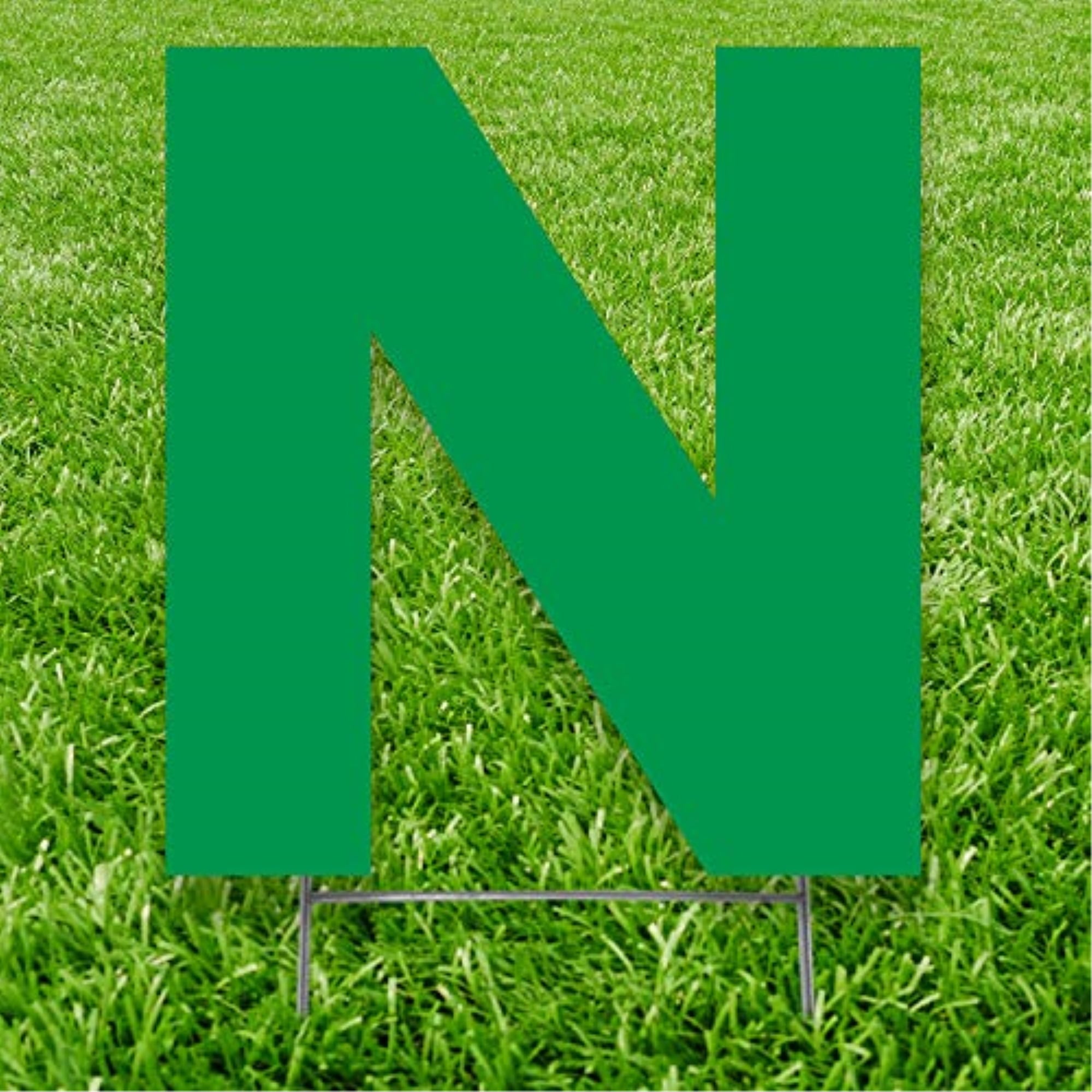 20 x 15 in. Letter N Yard Sign, Green