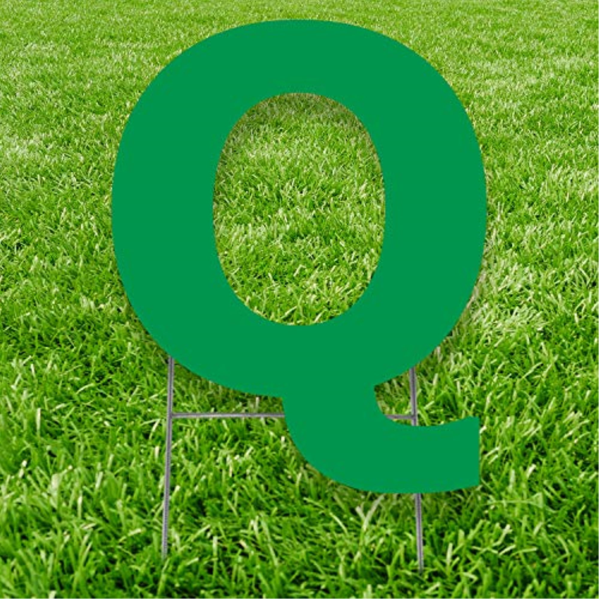 20 x 15 in. Letter Q Yard Sign, Green