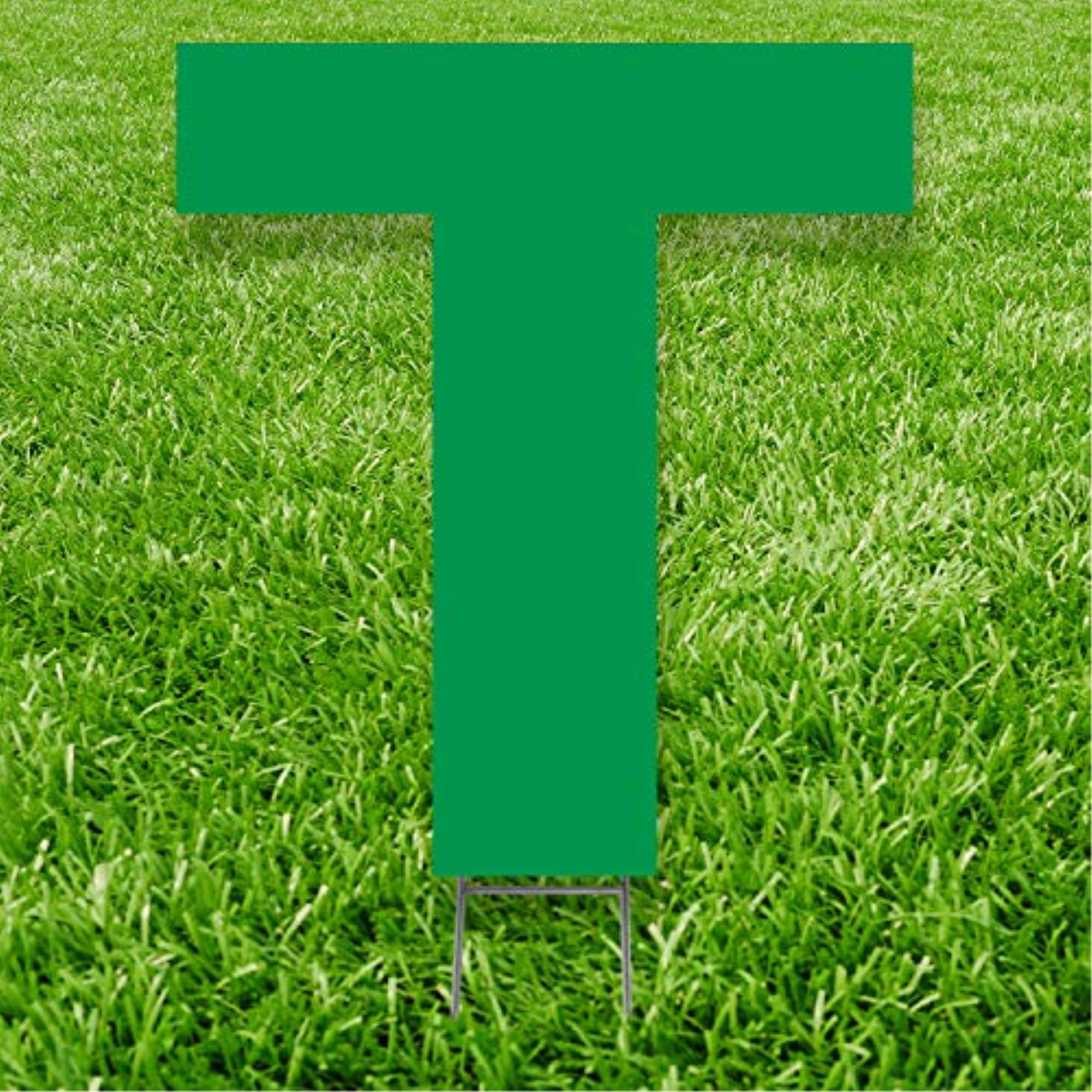 20 x 15 in. Letter T Yard Sign, Green