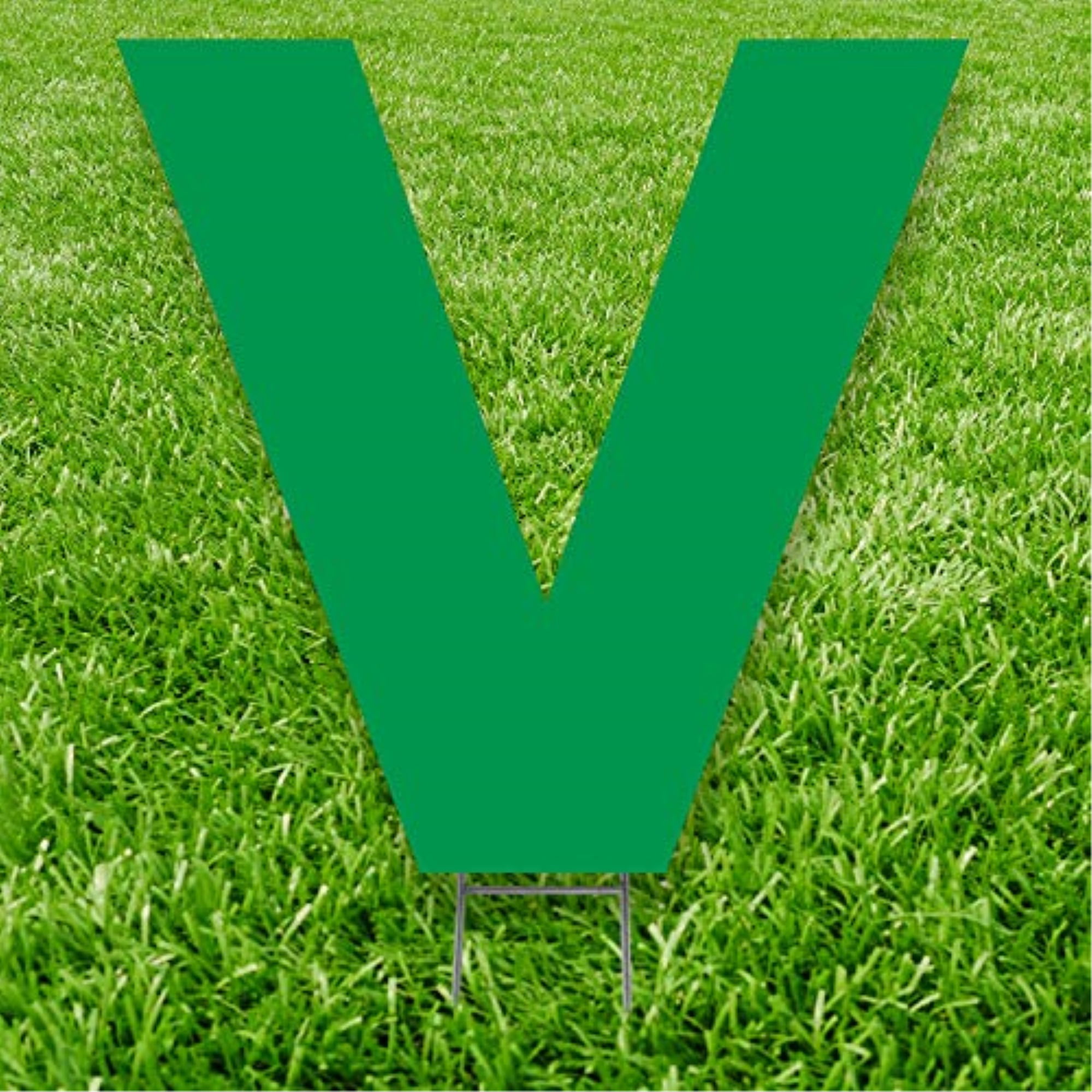 20 x 15 in. Letter V Yard Sign, Green