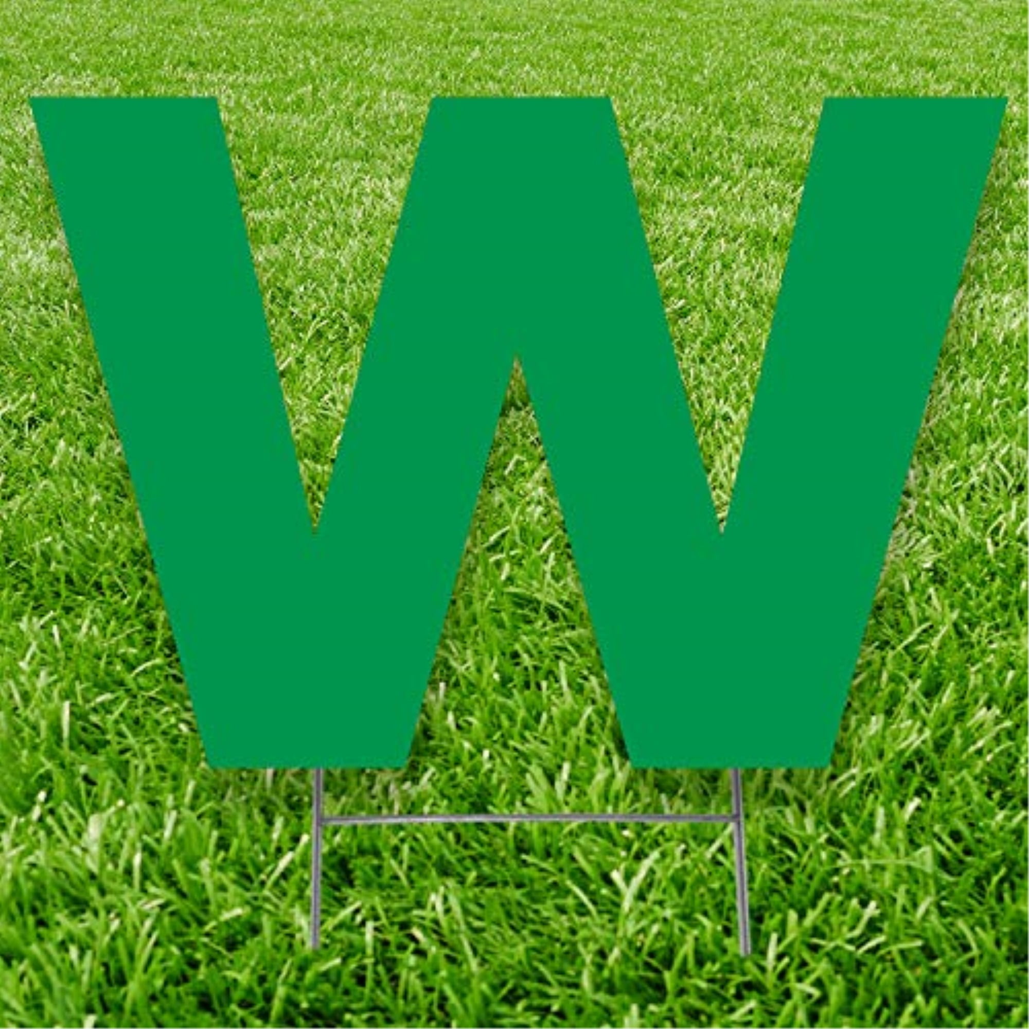 20 x 15 in. Letter W Yard Sign, Green