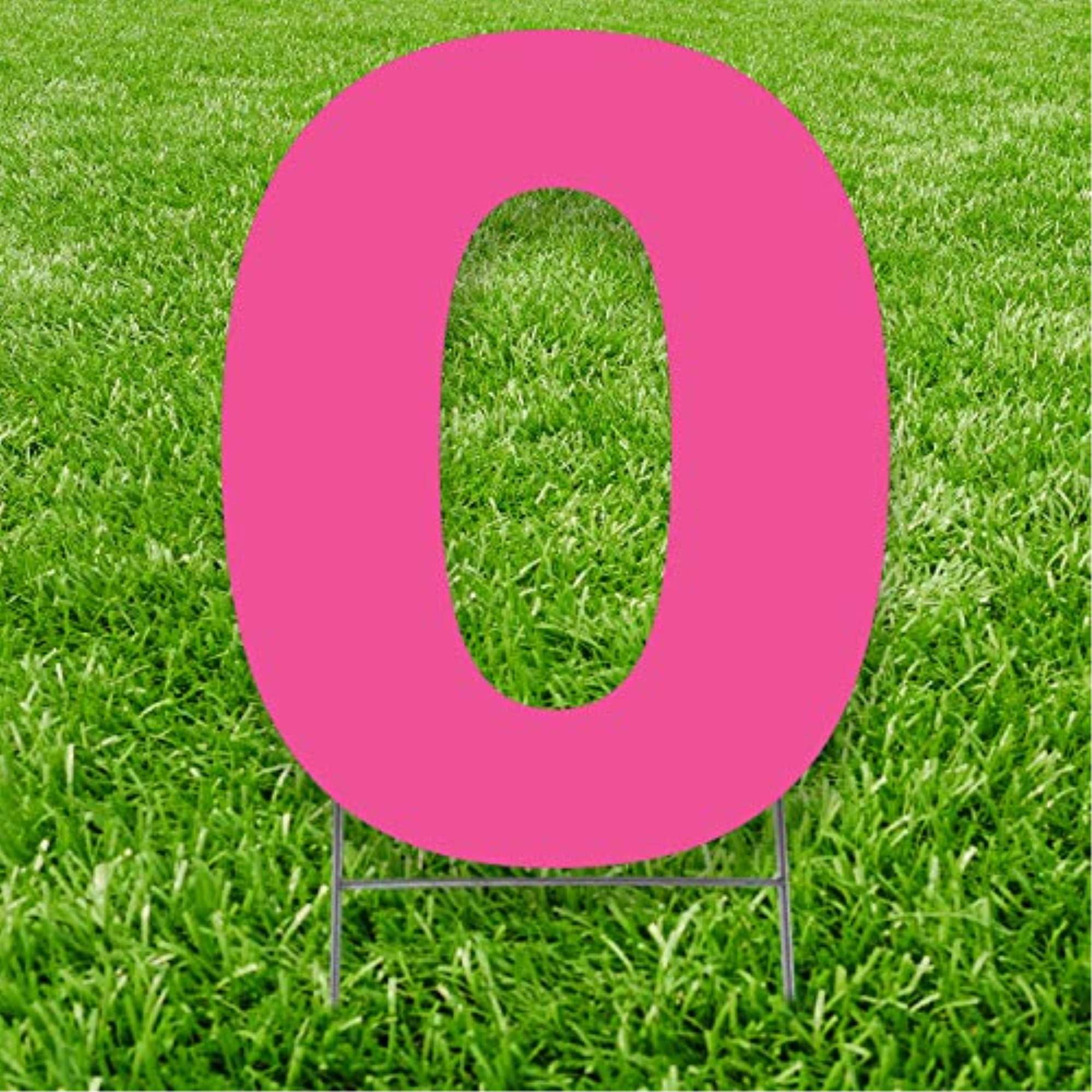 20 x 15 in. Number 0 Yard Sign, Pink