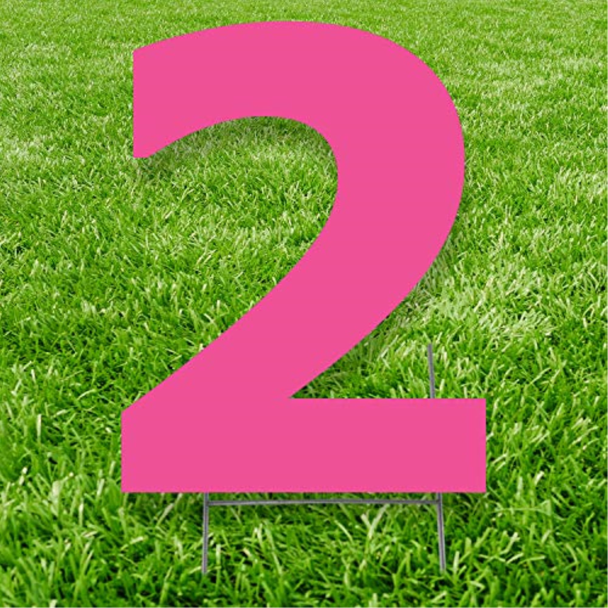 20 x 15 in. Number 2 Yard Sign, Pink