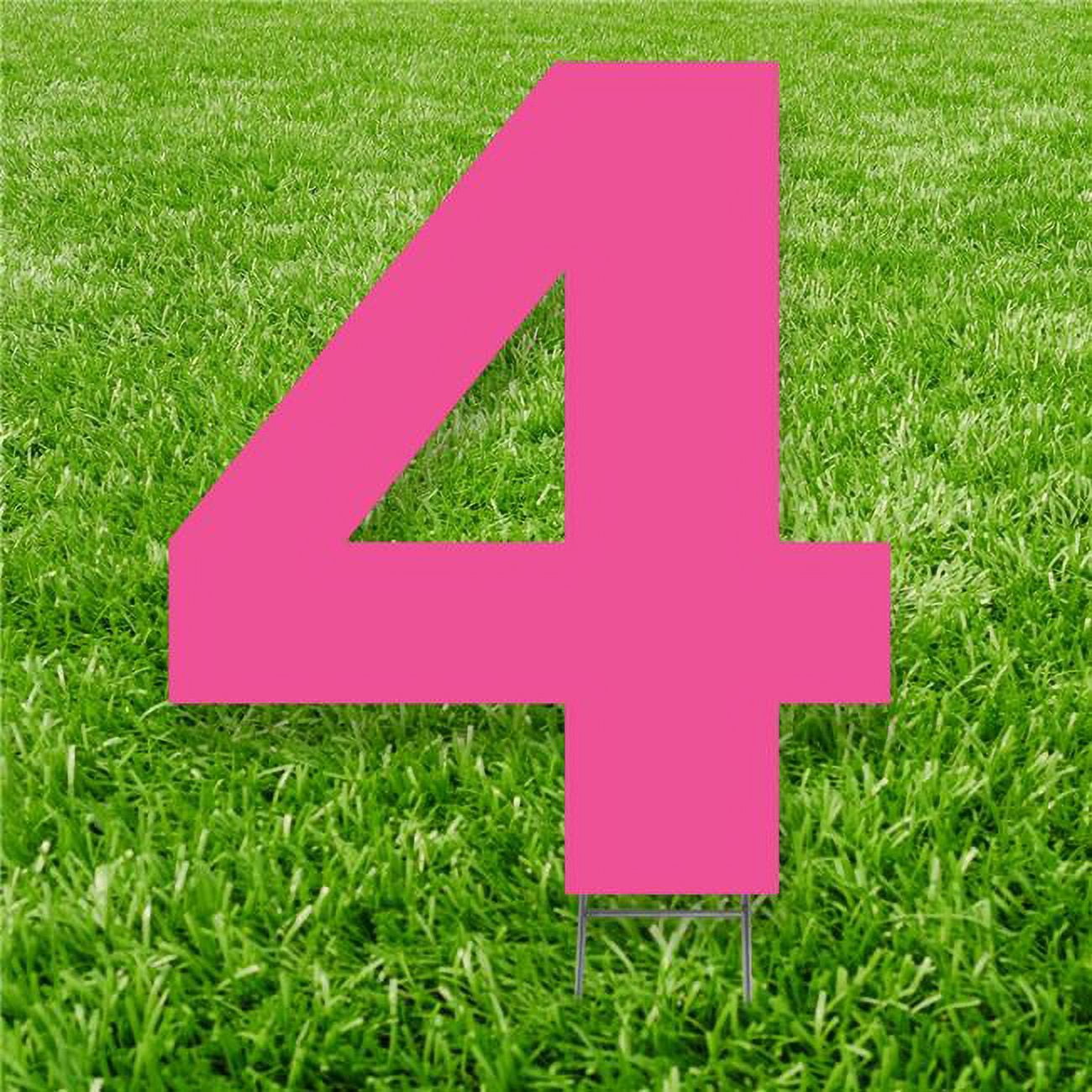 20 x 15 in. Number 4 Yard Sign, Pink