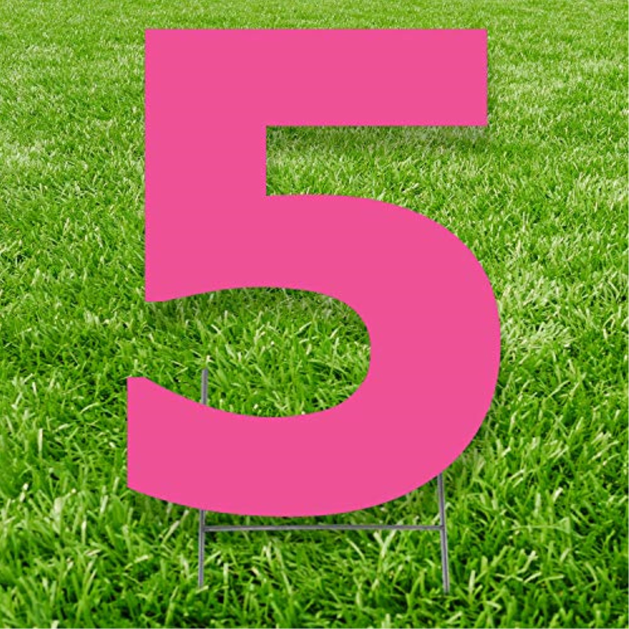 20 x 15 in. Number 5 Yard Sign, Pink