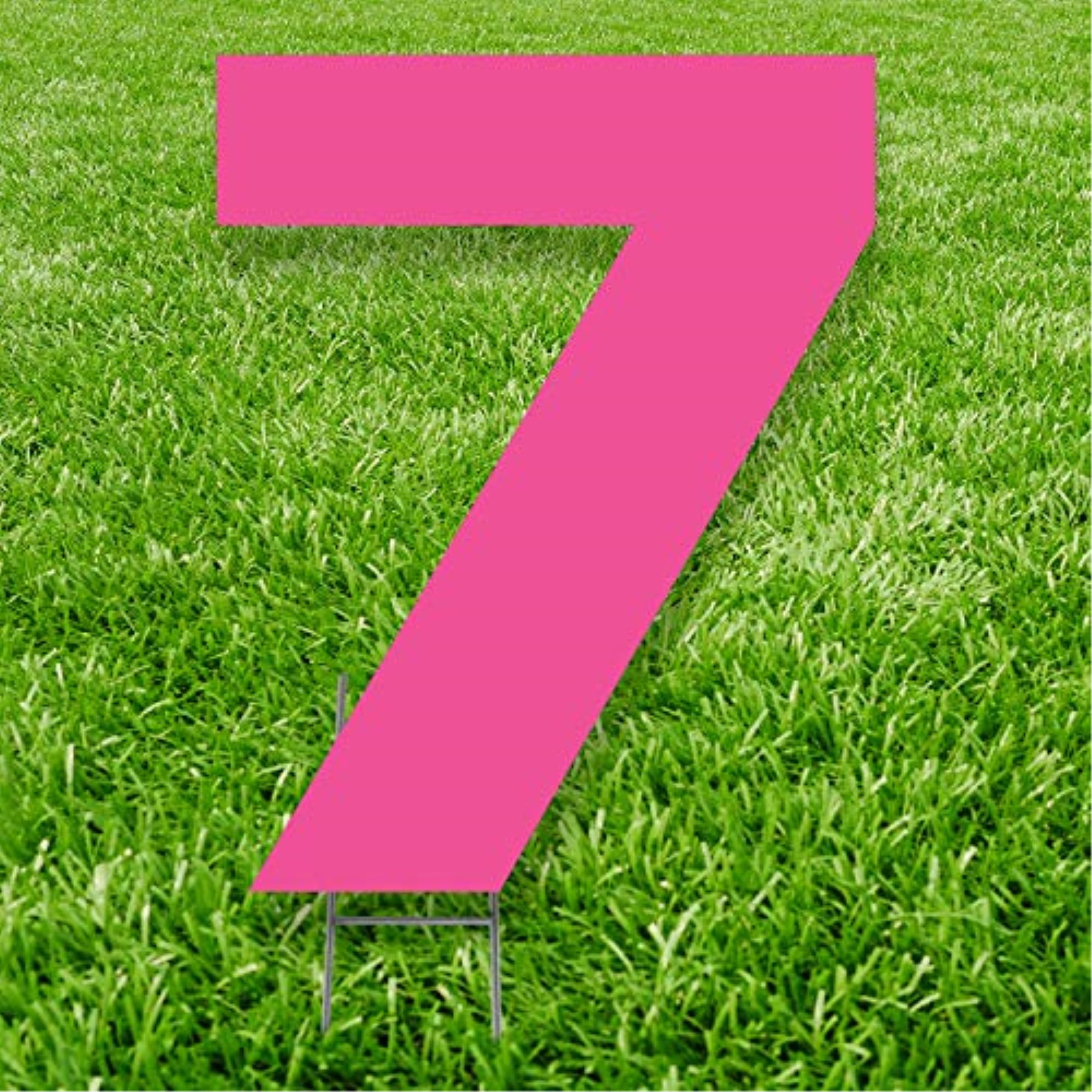 3352 20 x 15 in. Number 7 Yard Sign, Pink