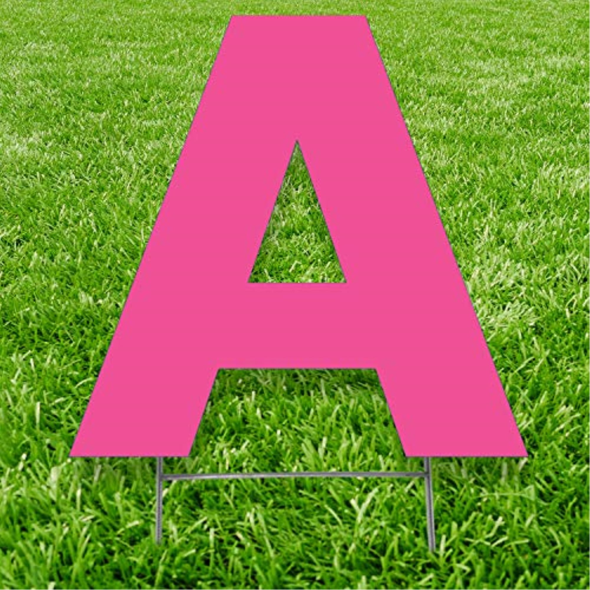 20 x 15 in. Letter A Yard Sign, Pink