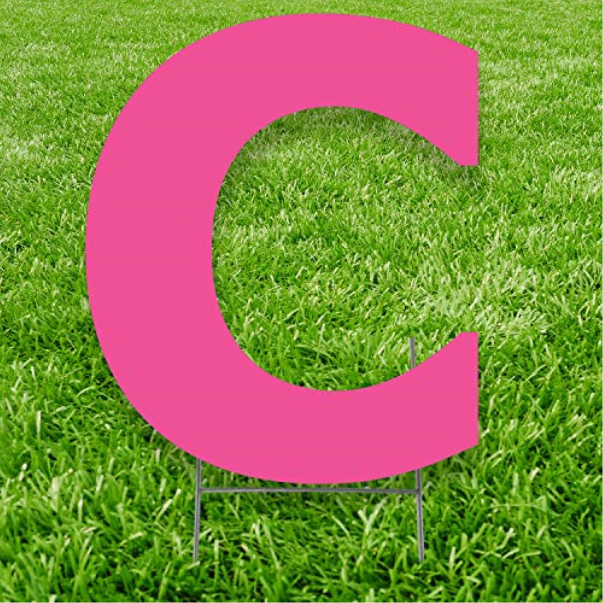 20 x 15 in. Letter C Yard Sign, Pink
