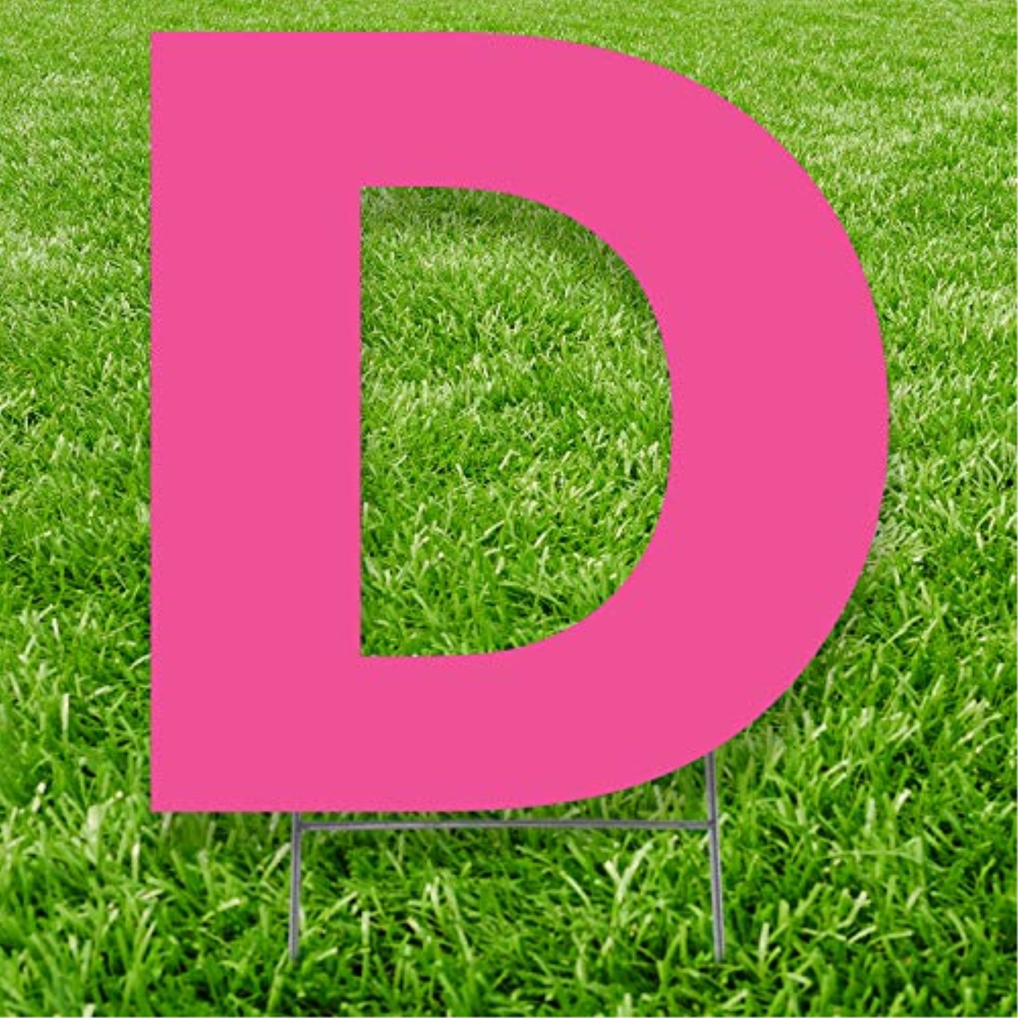 3360 20 x 15 in. Letter D Yard Sign, Pink