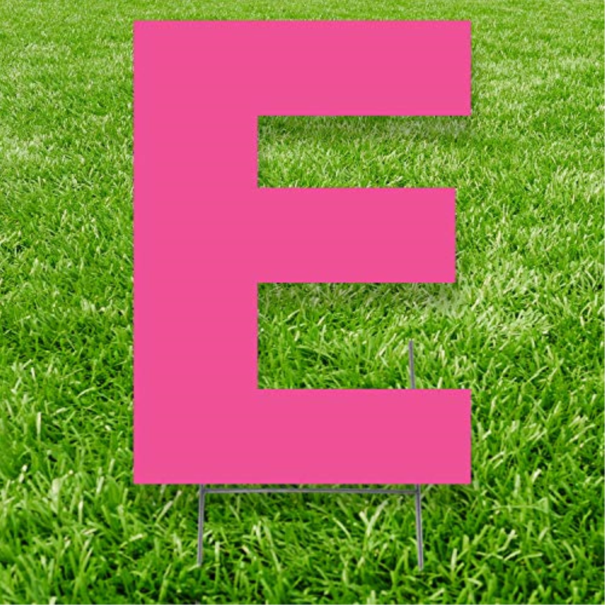 20 x 15 in. Letter E Yard Sign, Pink