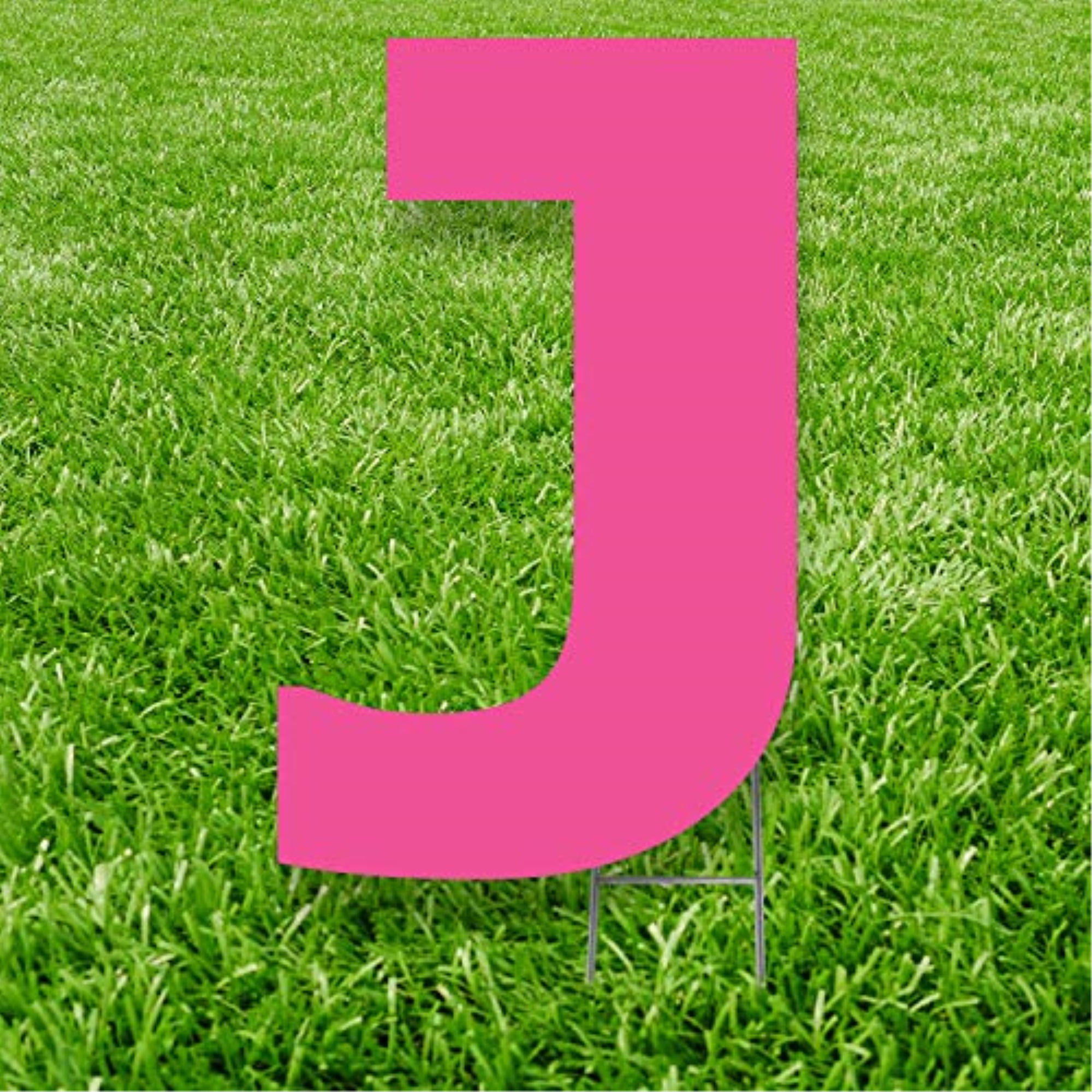 20 x 15 in. Letter J Yard Sign, Pink