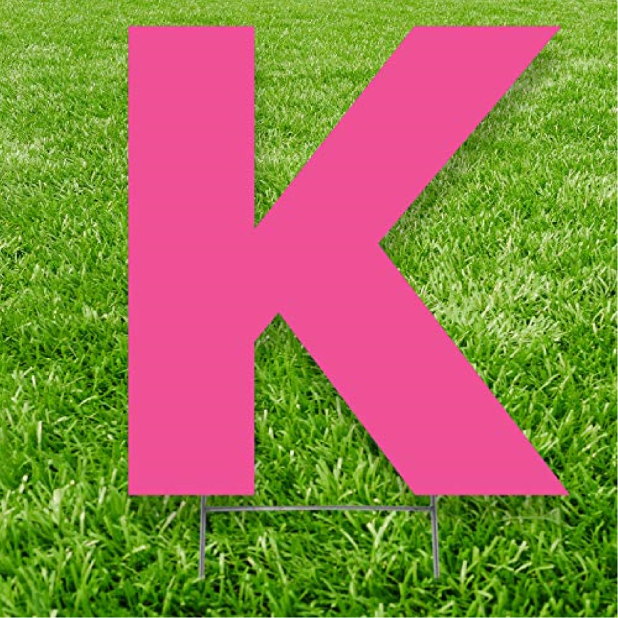 20 x 15 in. Letter K Yard Sign, Pink