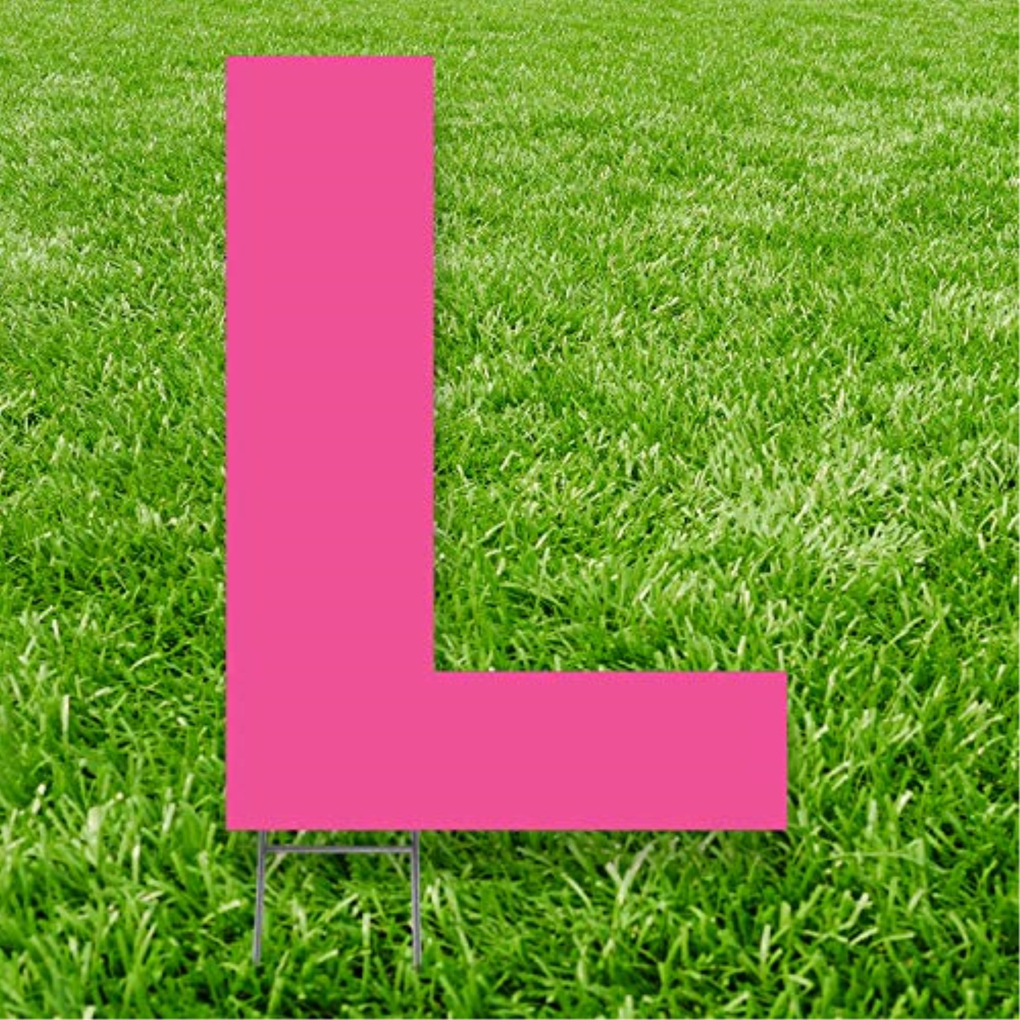 20 x 15 in. Letter L Yard Sign, Pink