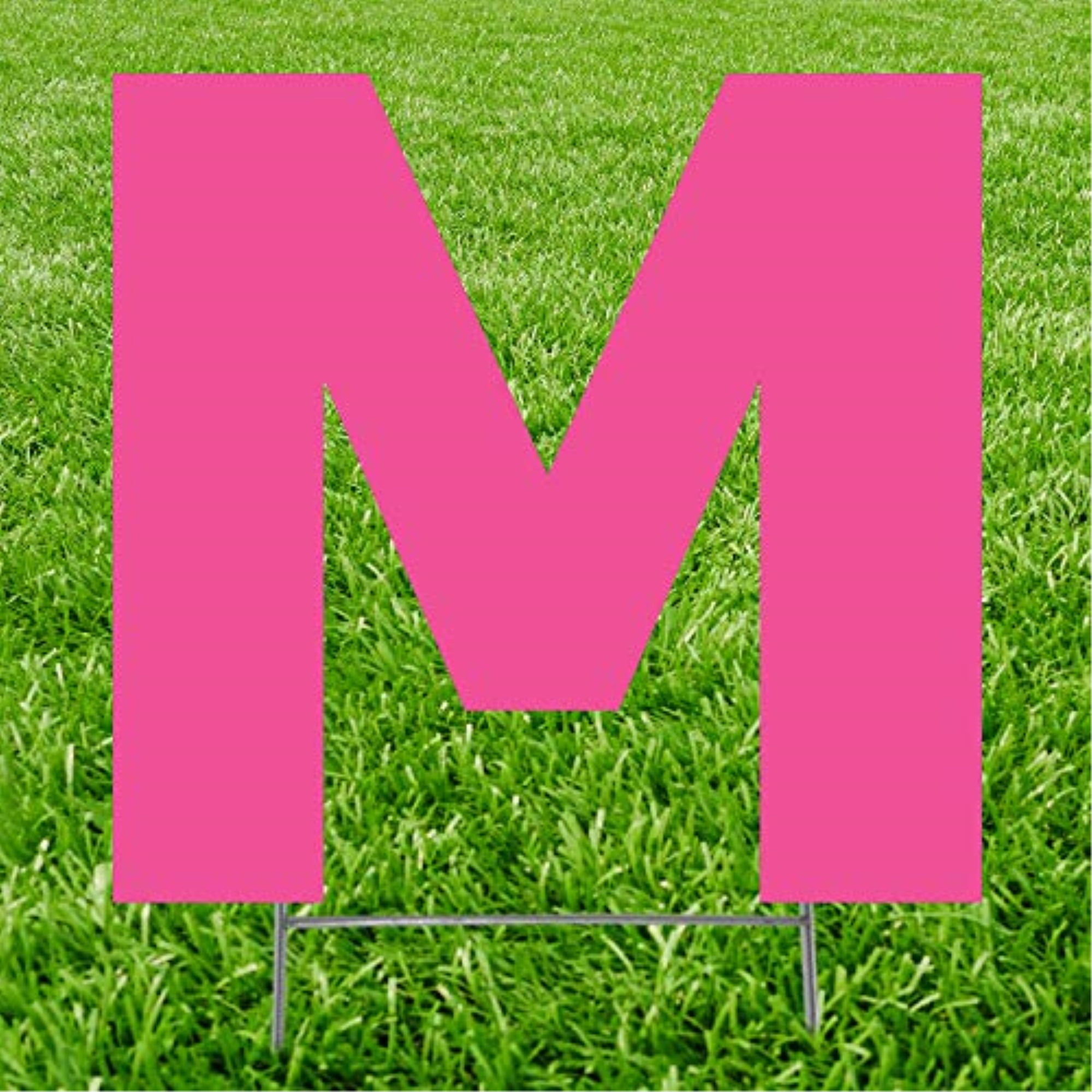 20 x 15 in. Letter M Yard Sign, Pink