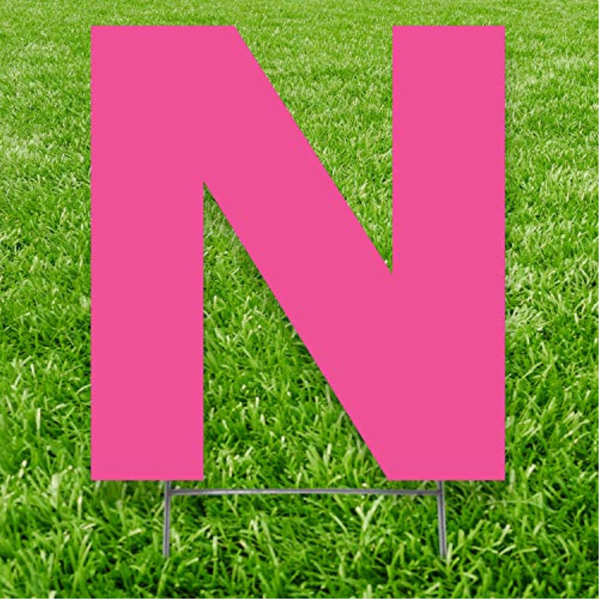 20 x 15 in. Letter N Yard Sign, Pink