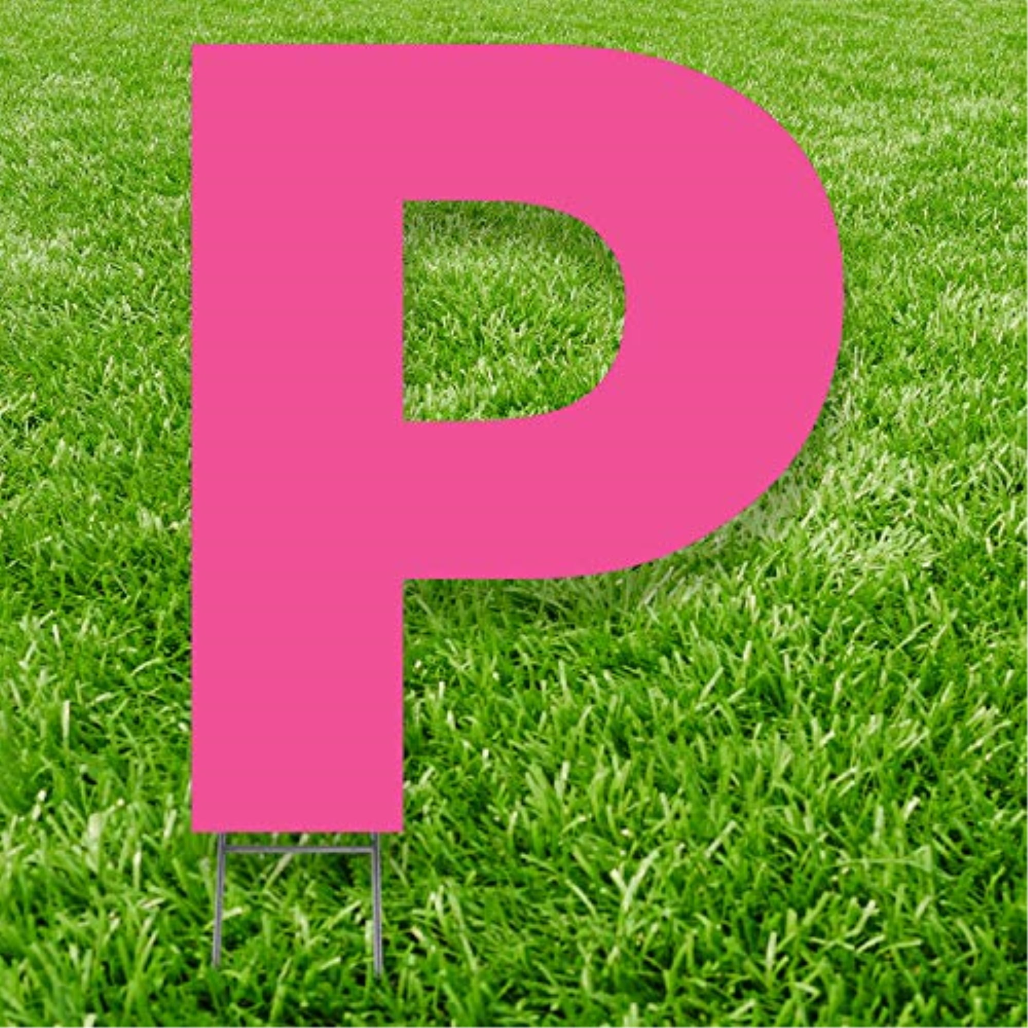 20 x 15 in. Letter P Yard Sign, Pink