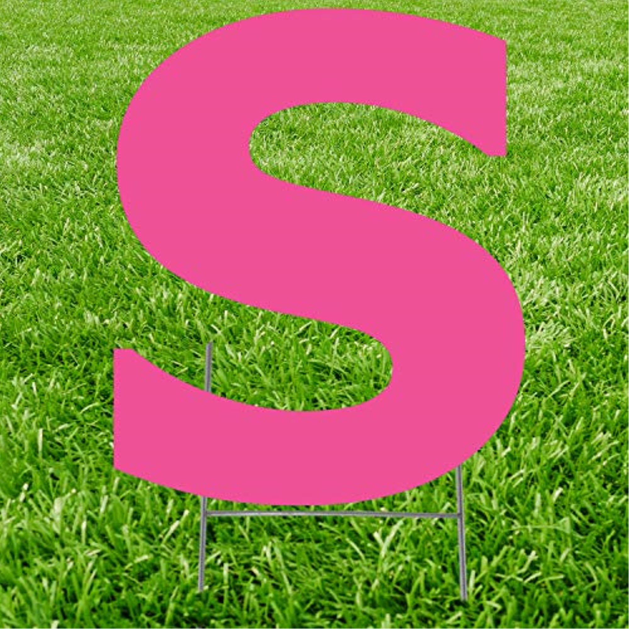 20 x 15 in. Letter S Yard Sign, Pink