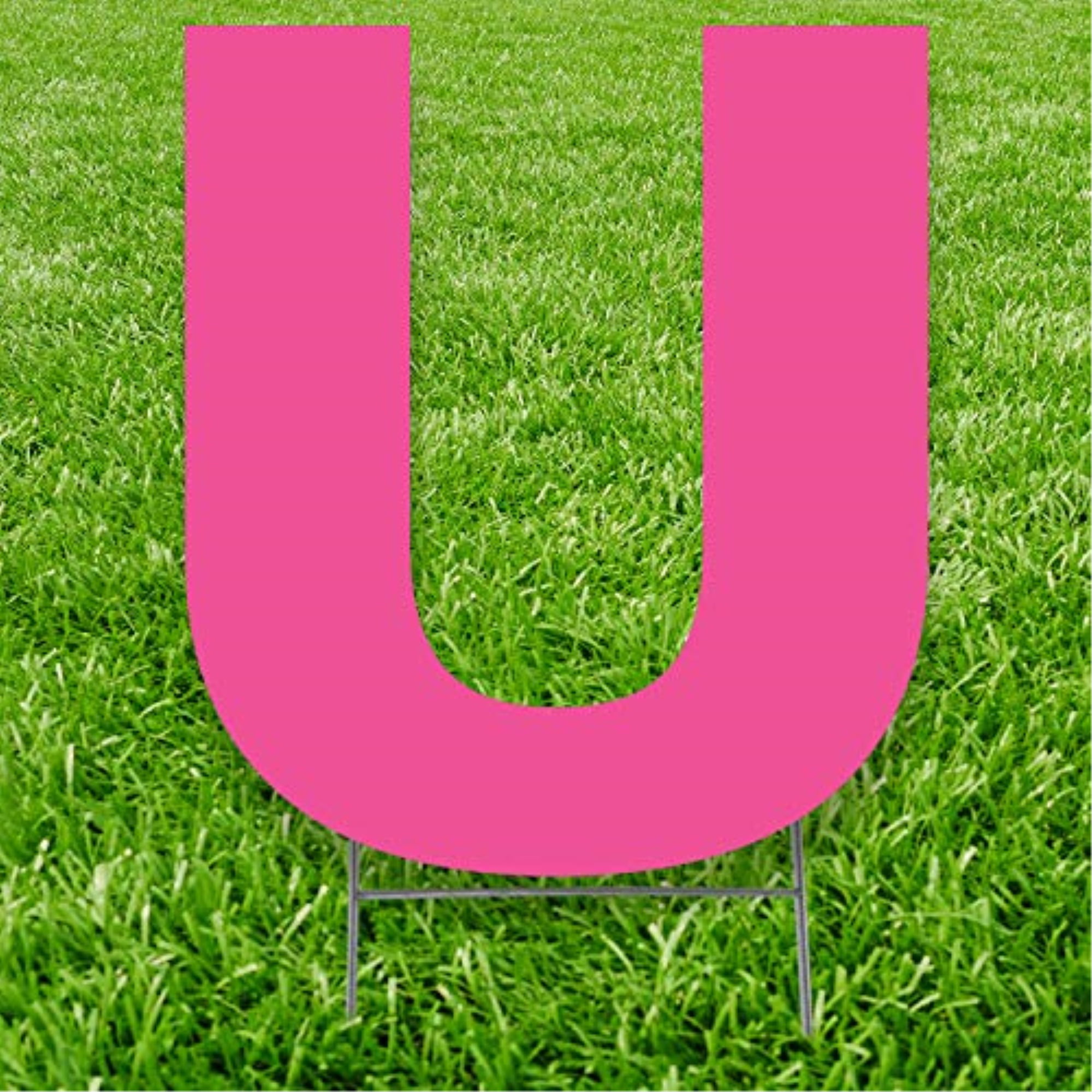 20 x 15 in. Letter U Yard Sign, Pink