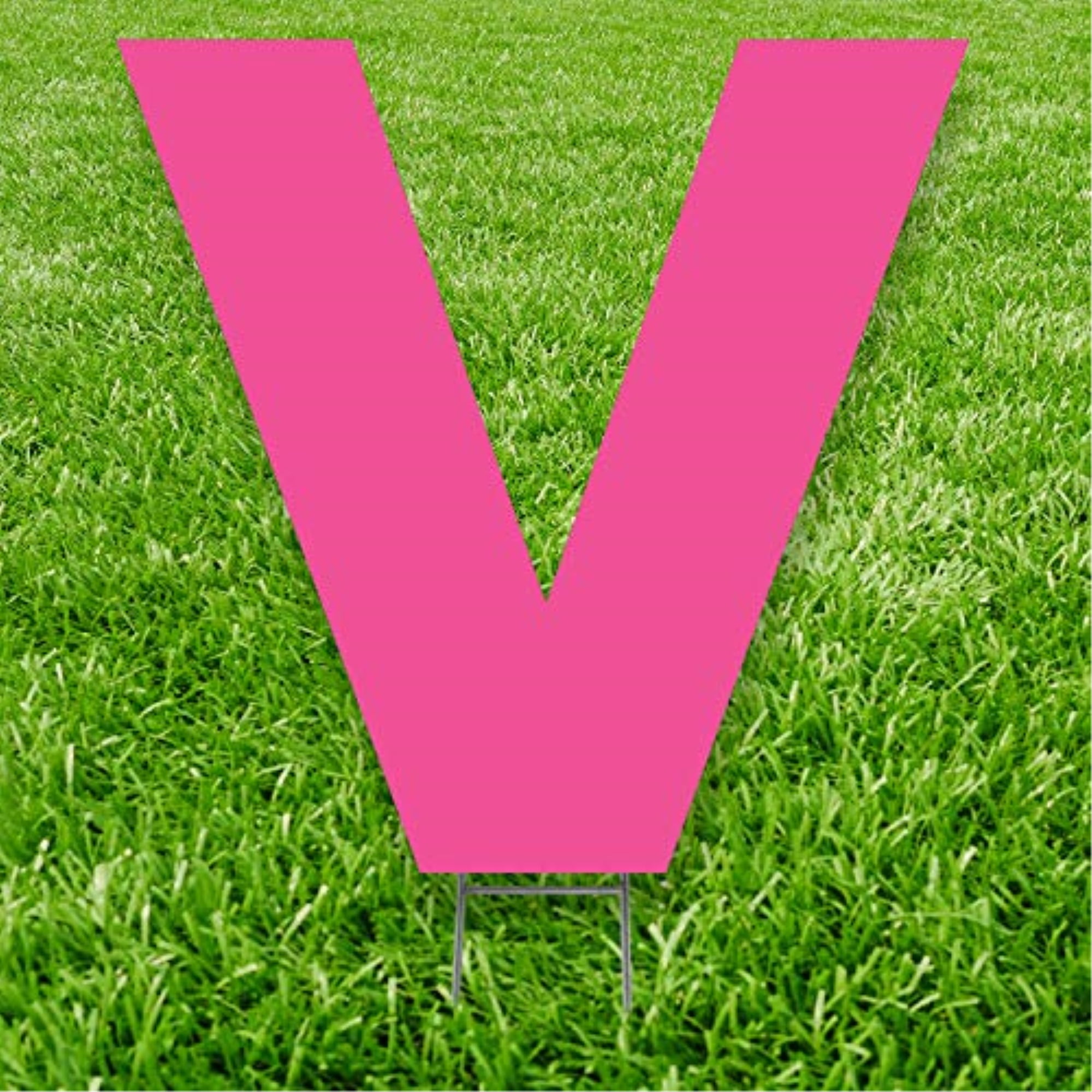 3378 20 x 15 in. Letter V Yard Sign, Pink