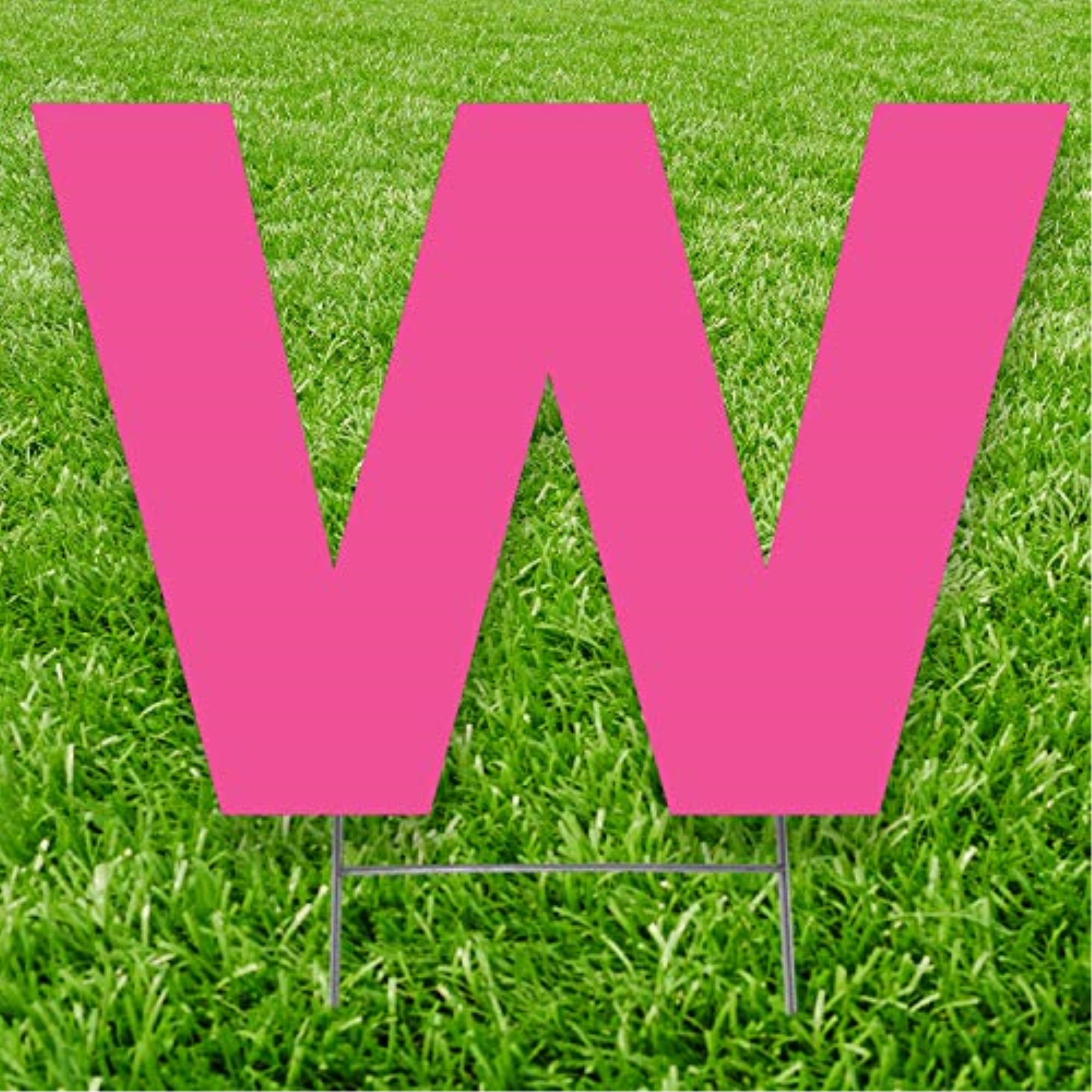 20 x 15 in. Letter W Yard Sign, Pink