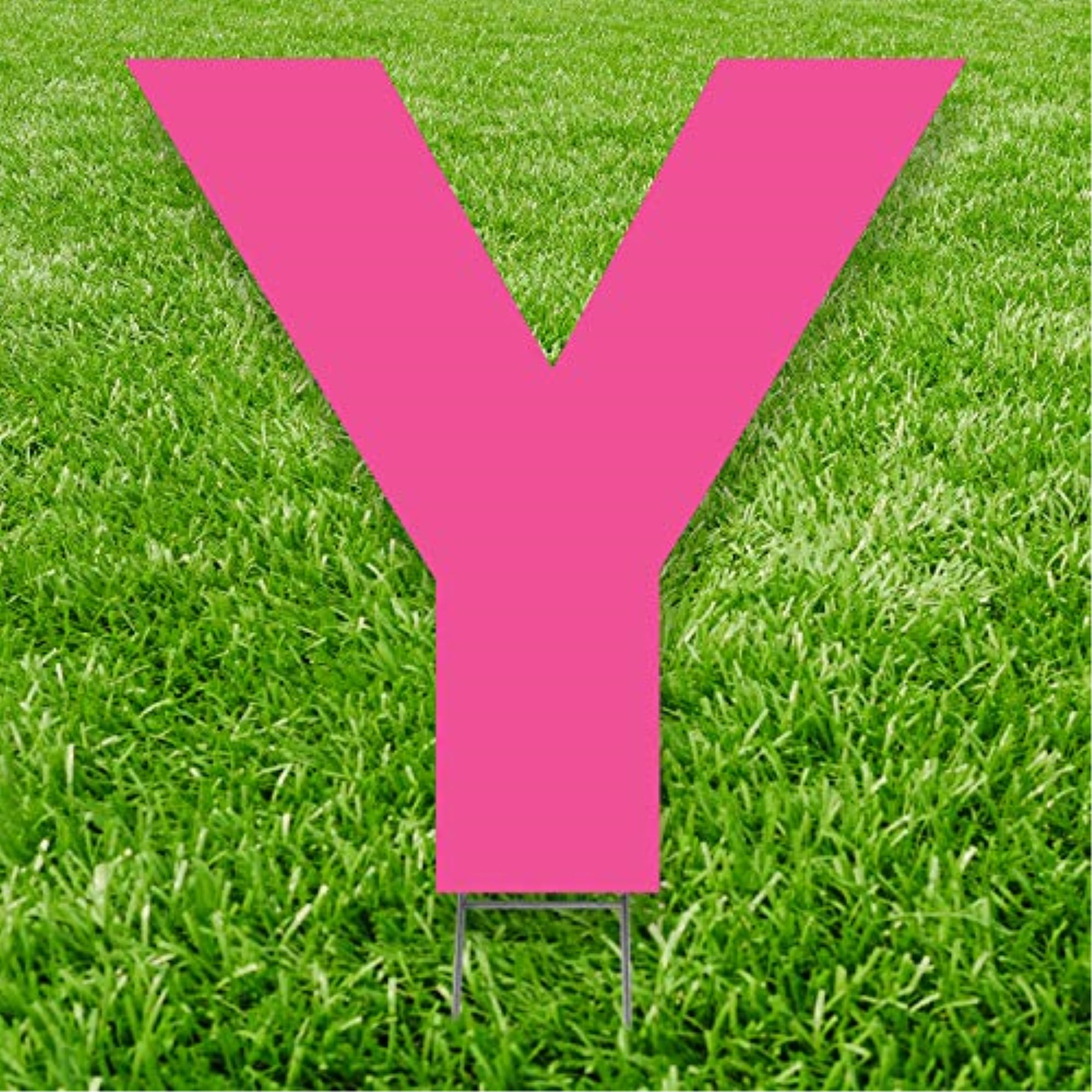20 x 15 in. Letter Y Yard Sign, Pink