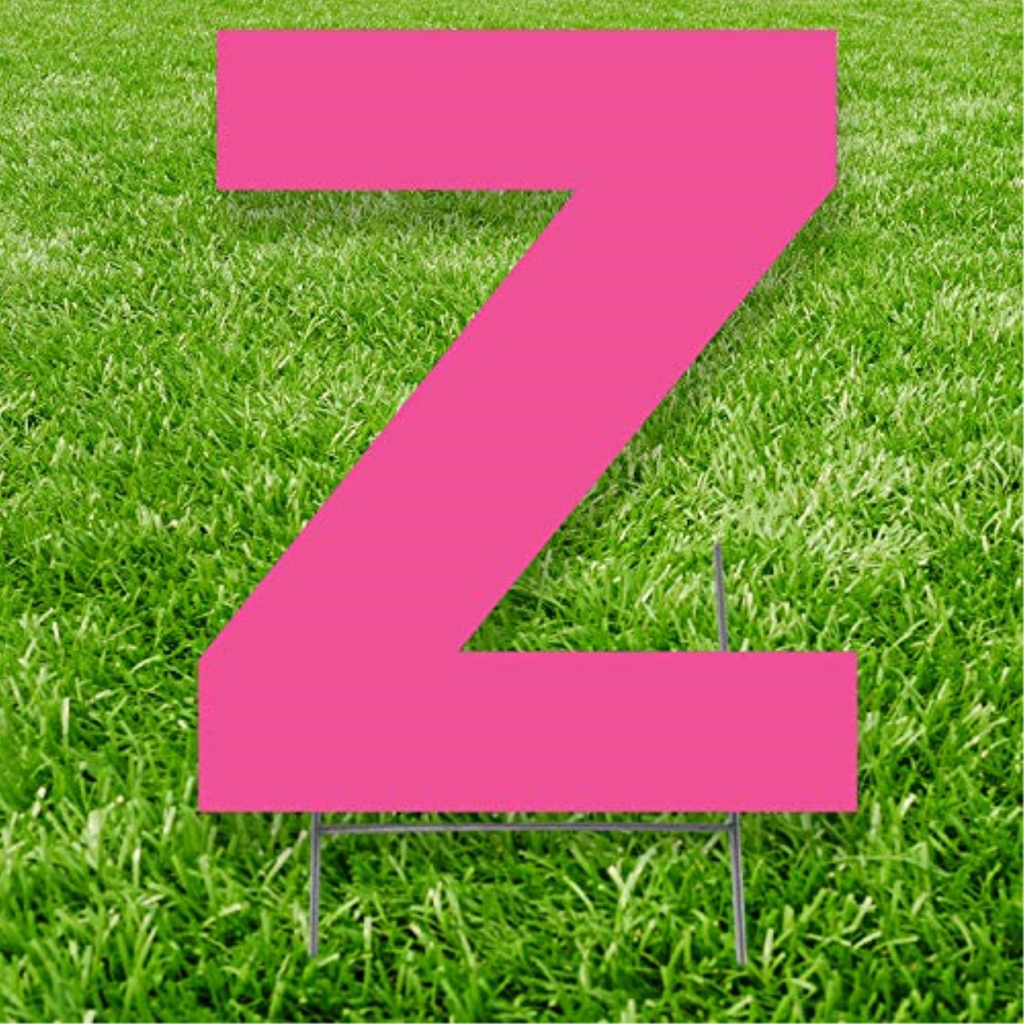 20 x 15 in. Letter Z Yard Sign, Pink