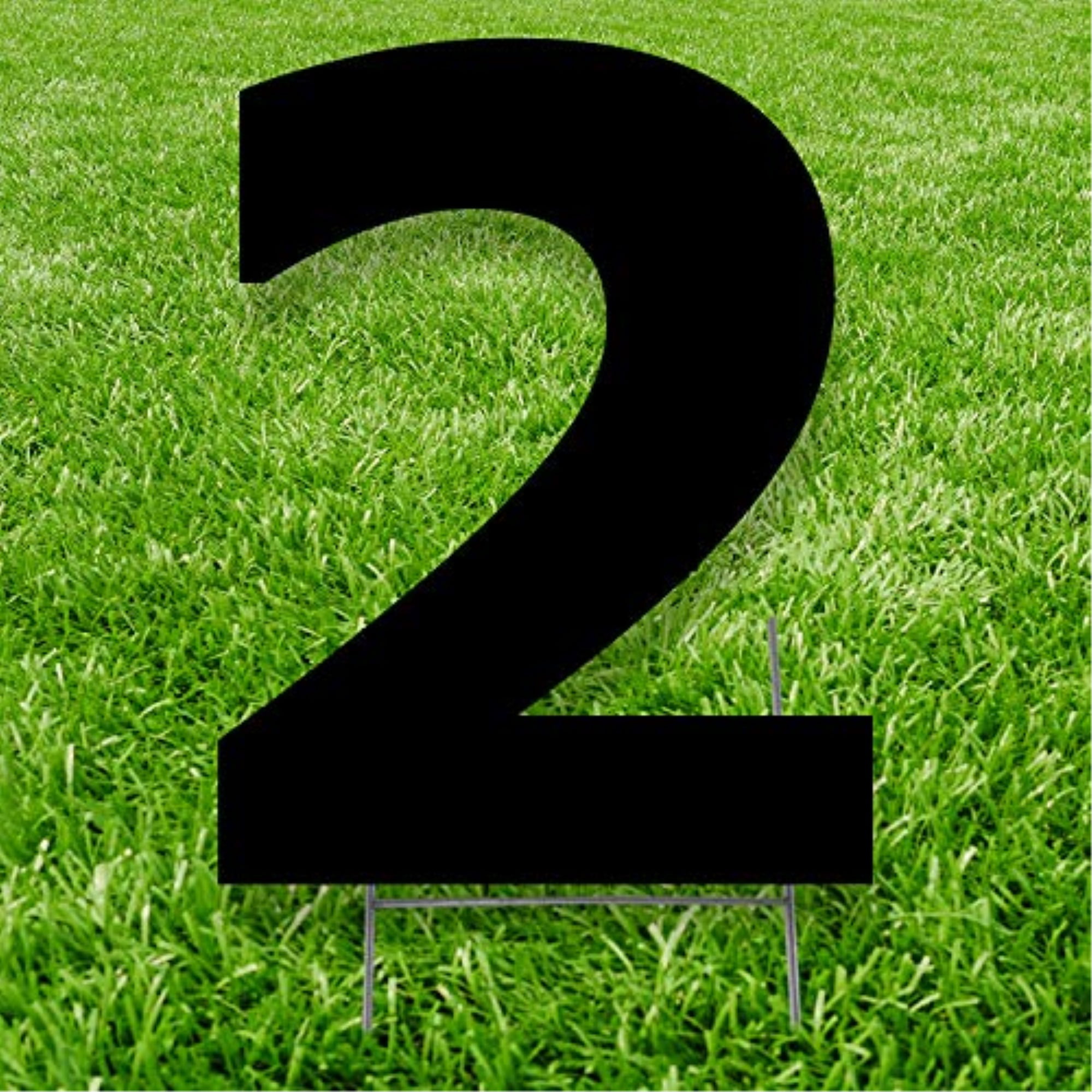 20 x 15 in. Number 2 Yard Sign, Black