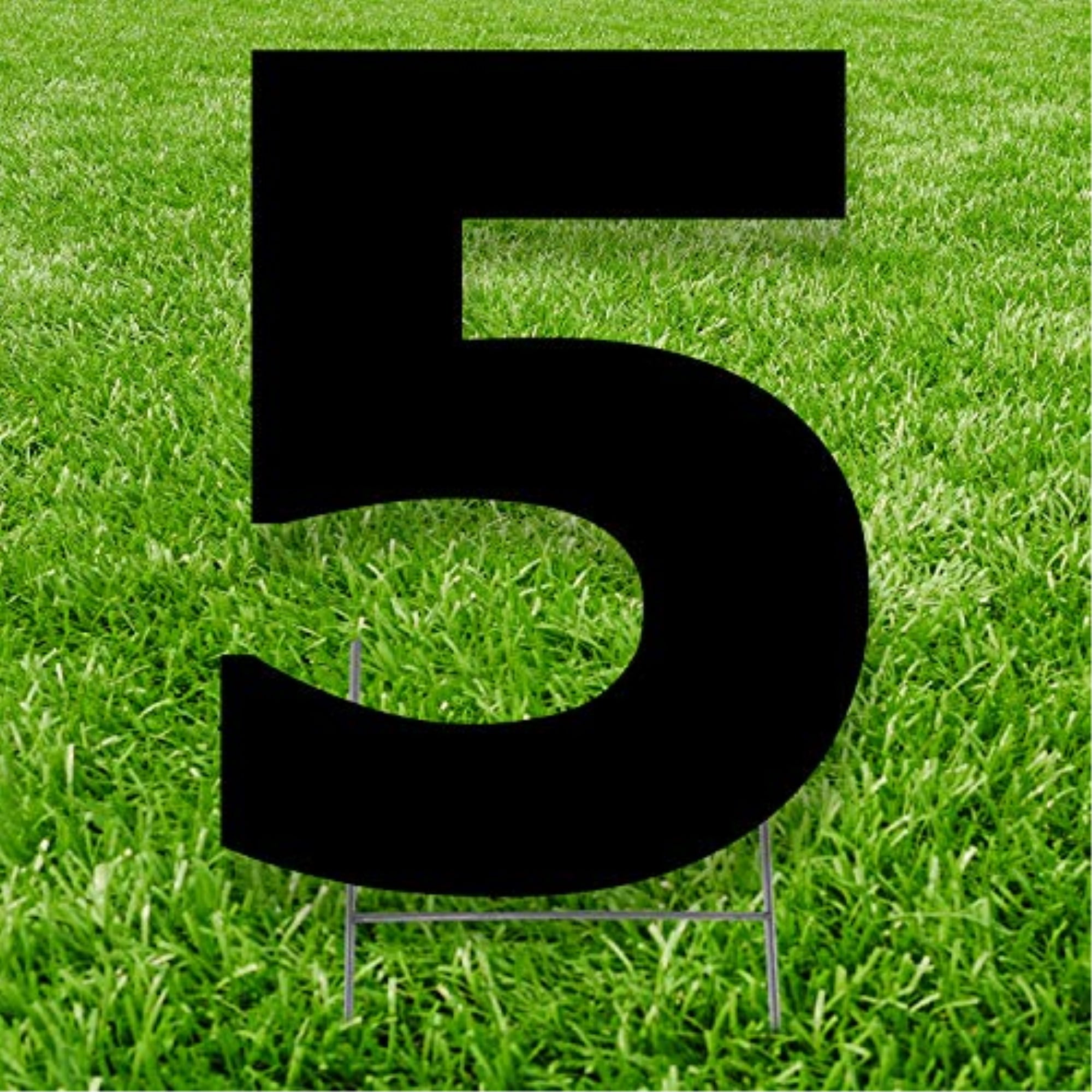 20 x 15 in. Number 5 Yard Sign, Black