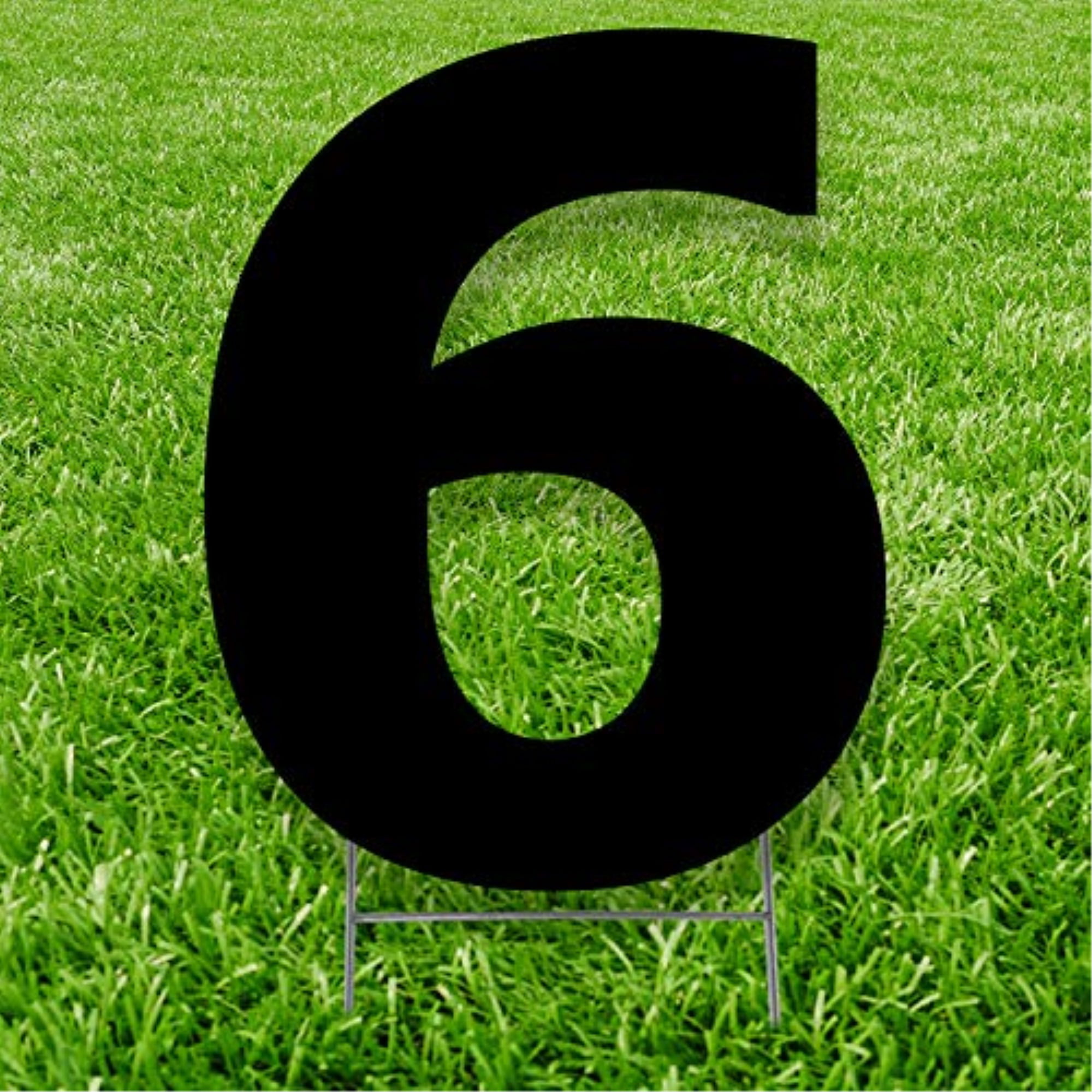20 x 15 in. Number 6 Yard Sign, Black