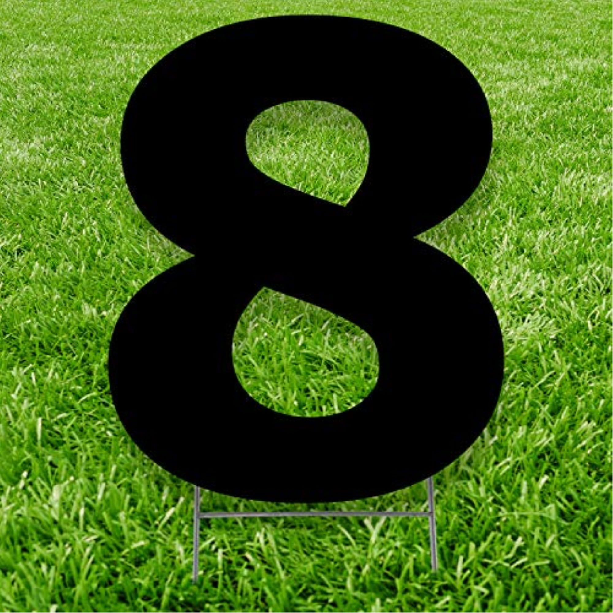 20 x 15 in. Number 8 Yard Sign, Black