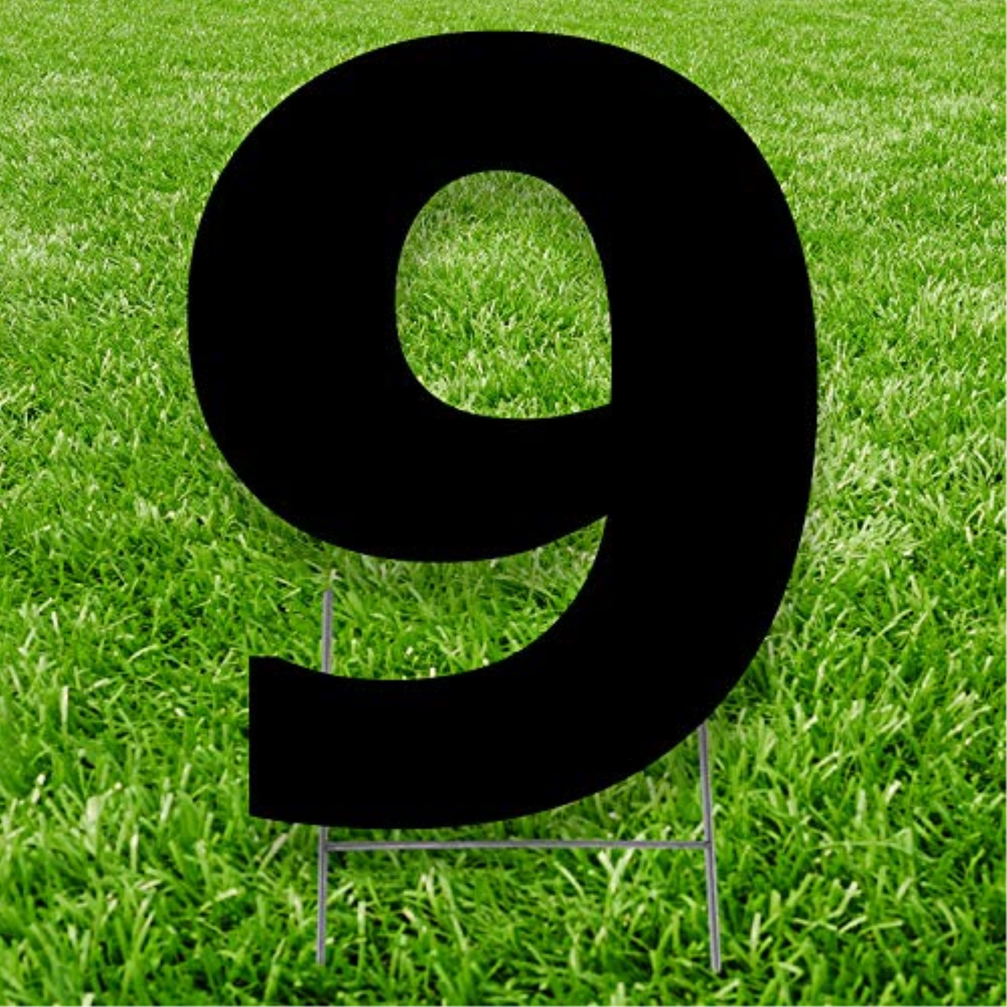 20 x 15 in. Number 9 Yard Sign, Black