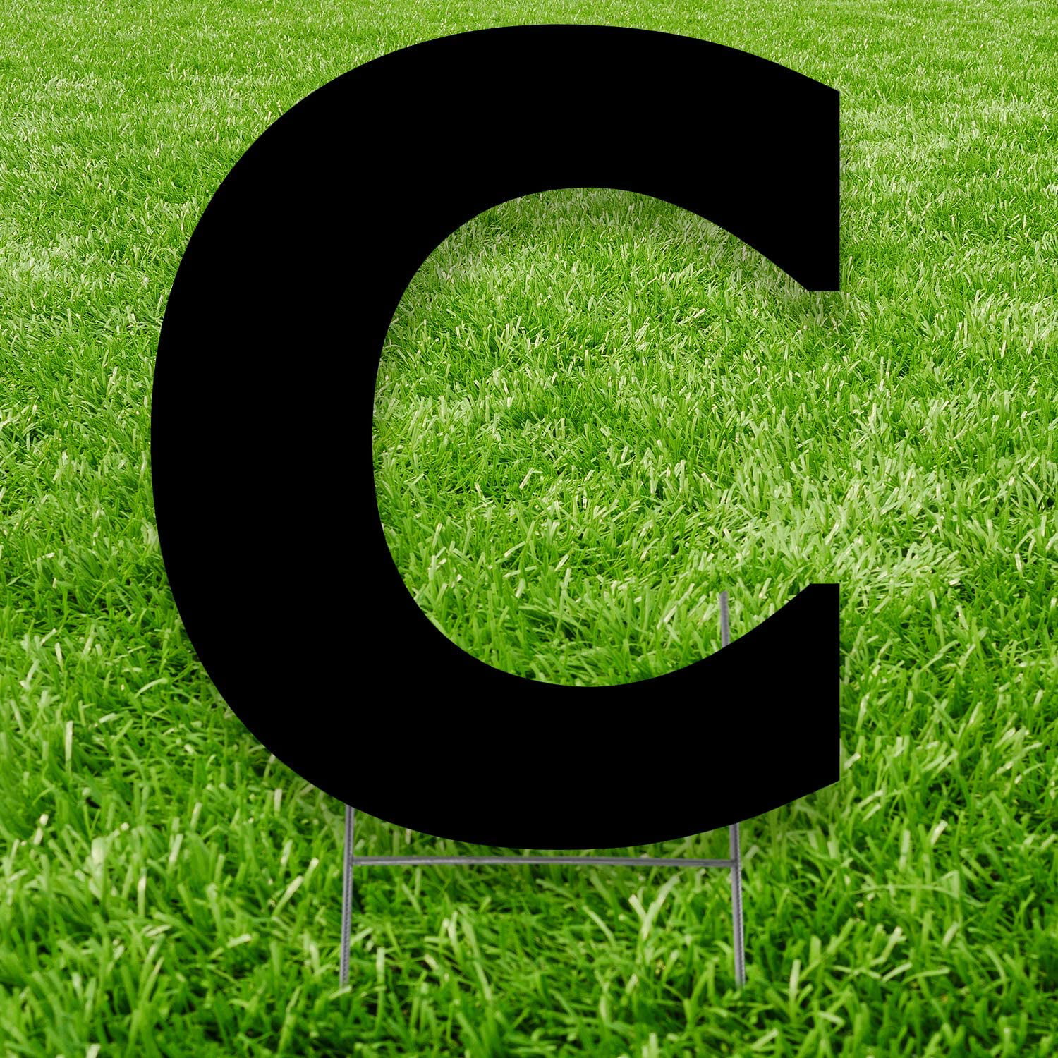 20 x 15 in. Letter C Yard Sign, Black