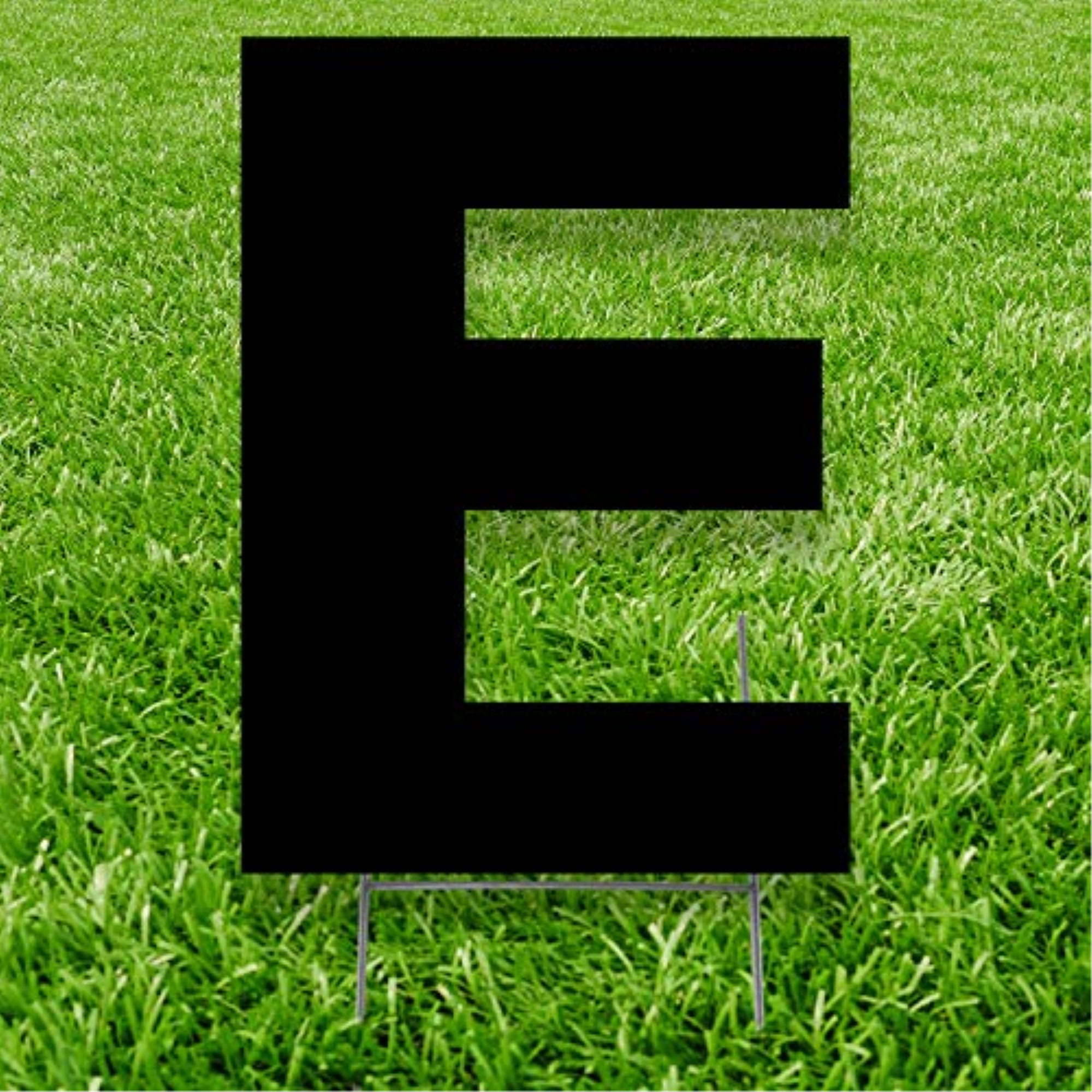 20 x 15 in. Letter E Yard Sign, Black