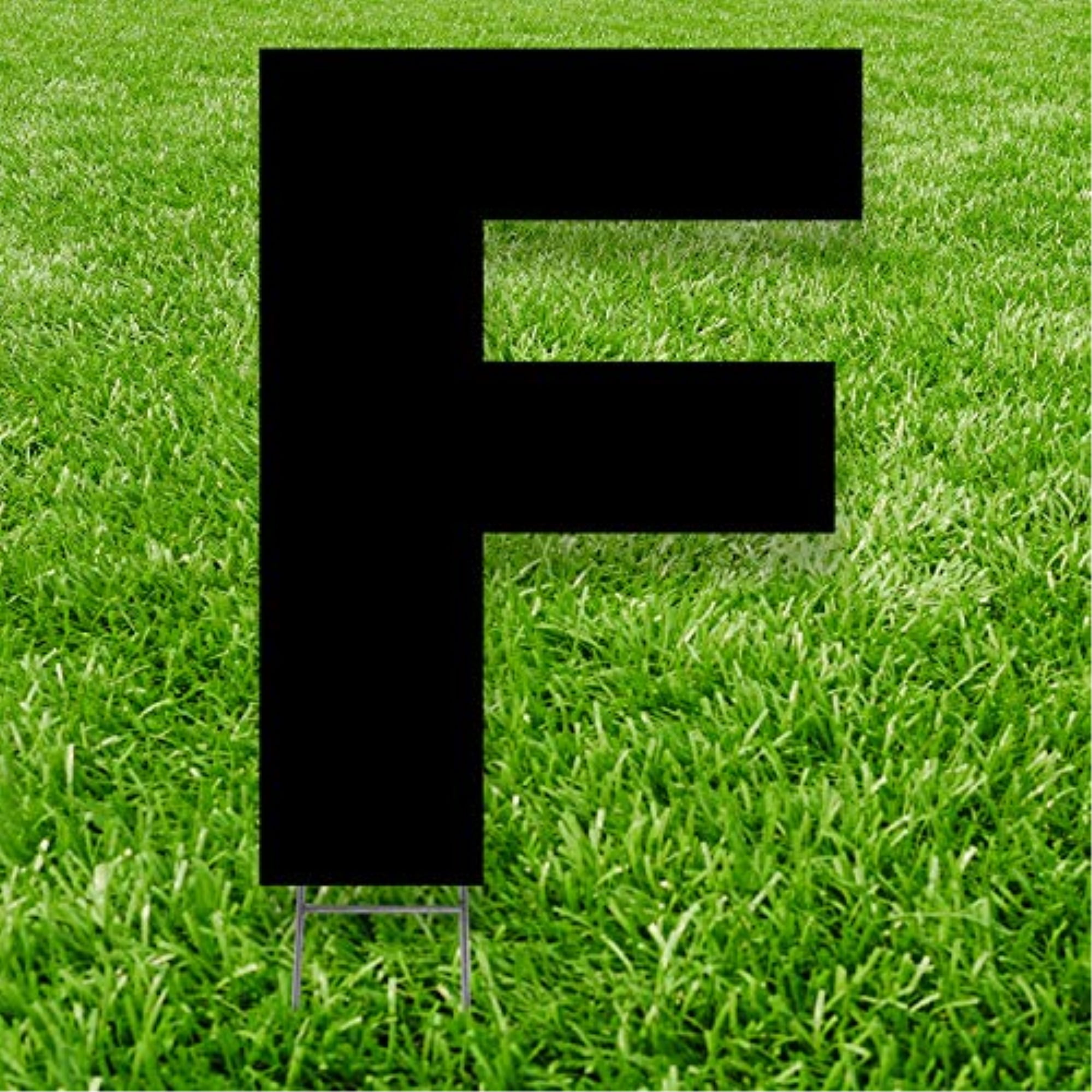 20 x 15 in. Letter F Yard Sign, Black