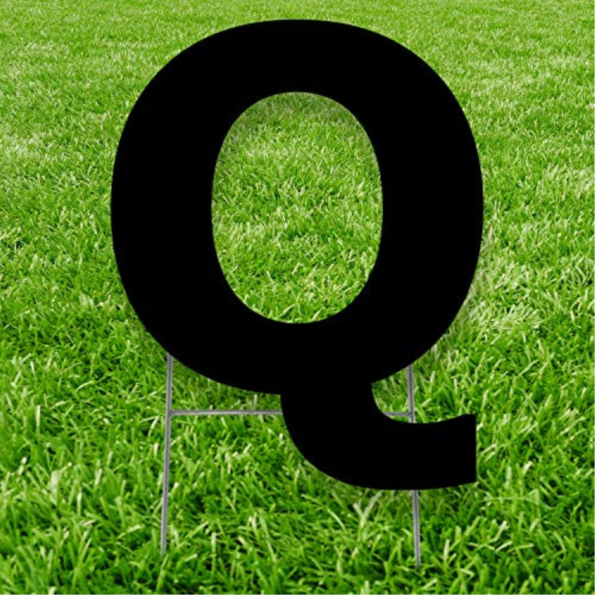 20 x 15 in. Letter Q Yard Sign, Black