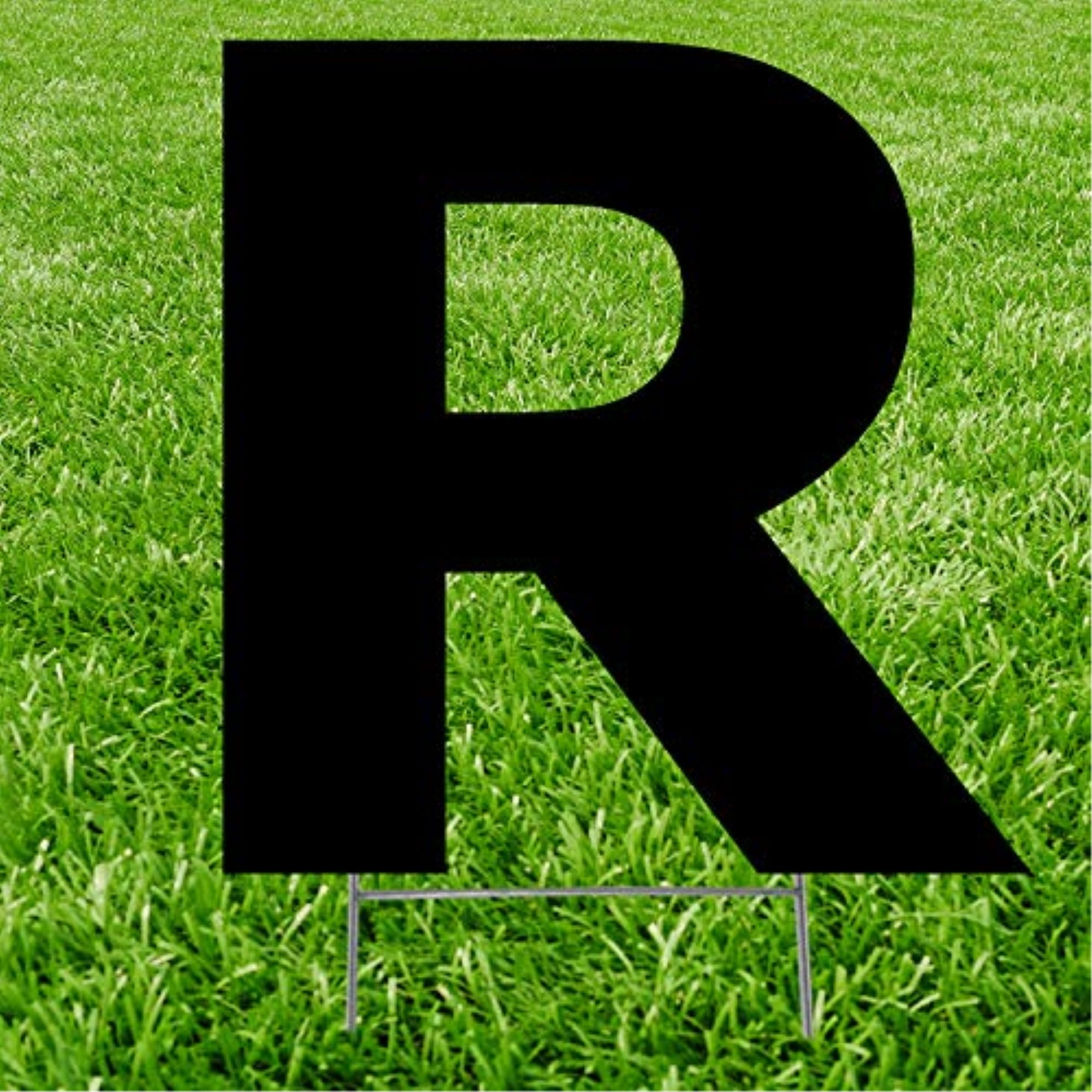 20 x 15 in. Letter R Yard Sign, Black