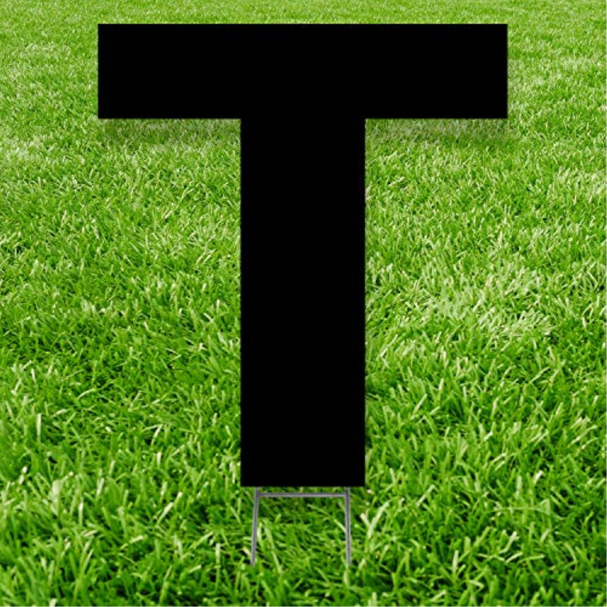 20 x 15 in. Letter T Yard Sign, Black