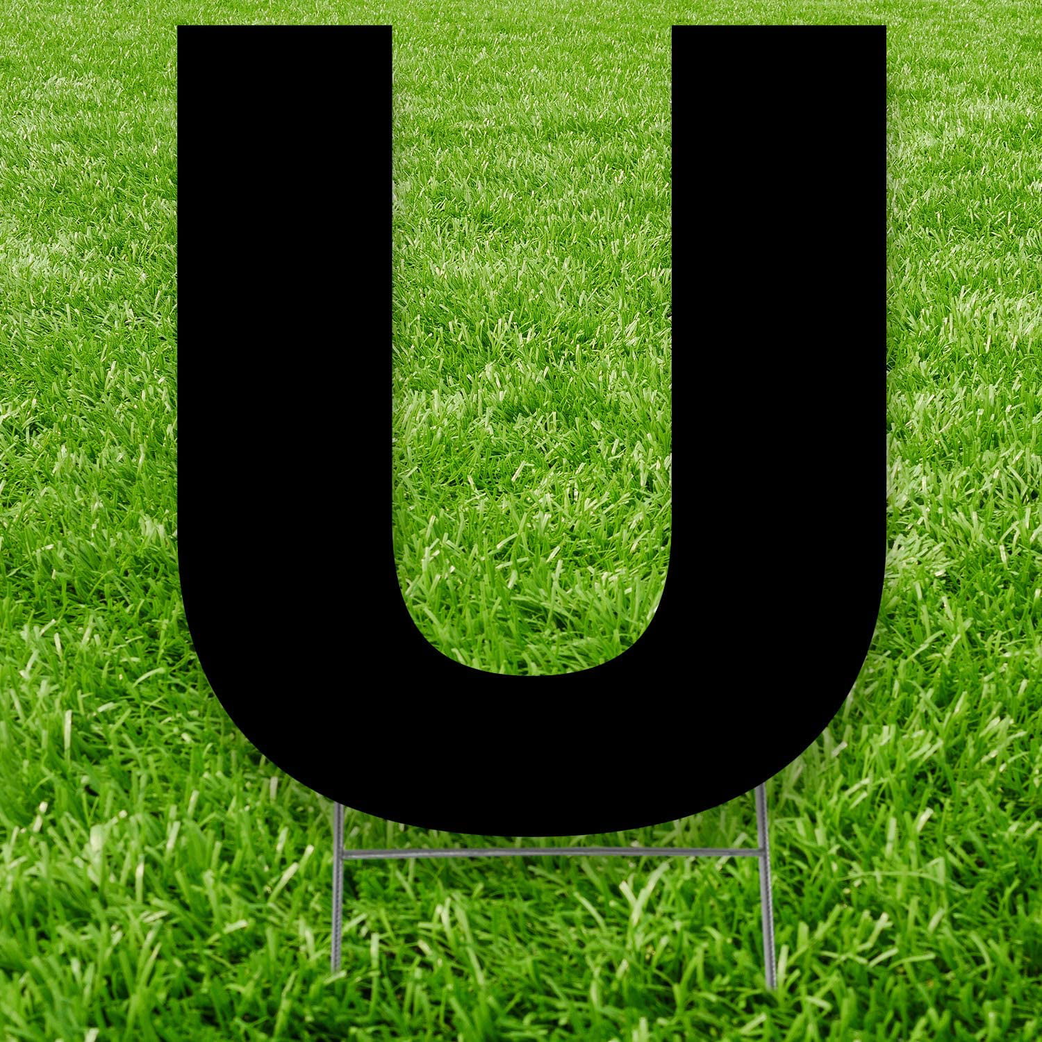 20 x 15 in. Letter U Yard Sign, Black