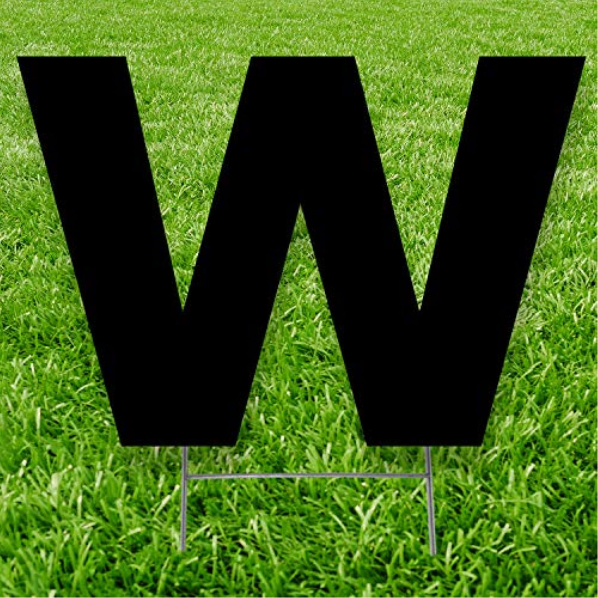 20 x 15 in. Letter W Yard Sign, Black