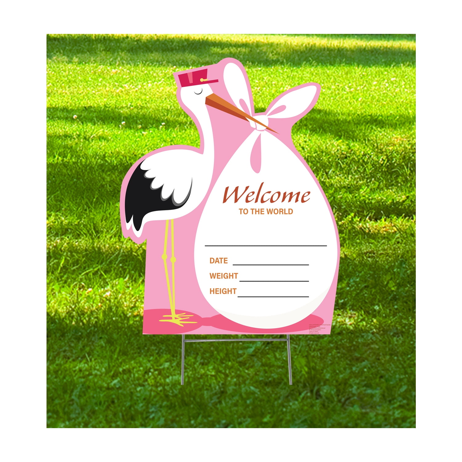 34 x 27 in. Its a Girl Stork Outdoor Yard Sign