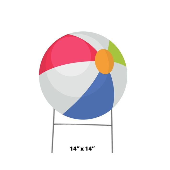 14 x 14 in. Beach Ball Icon Yard Sign