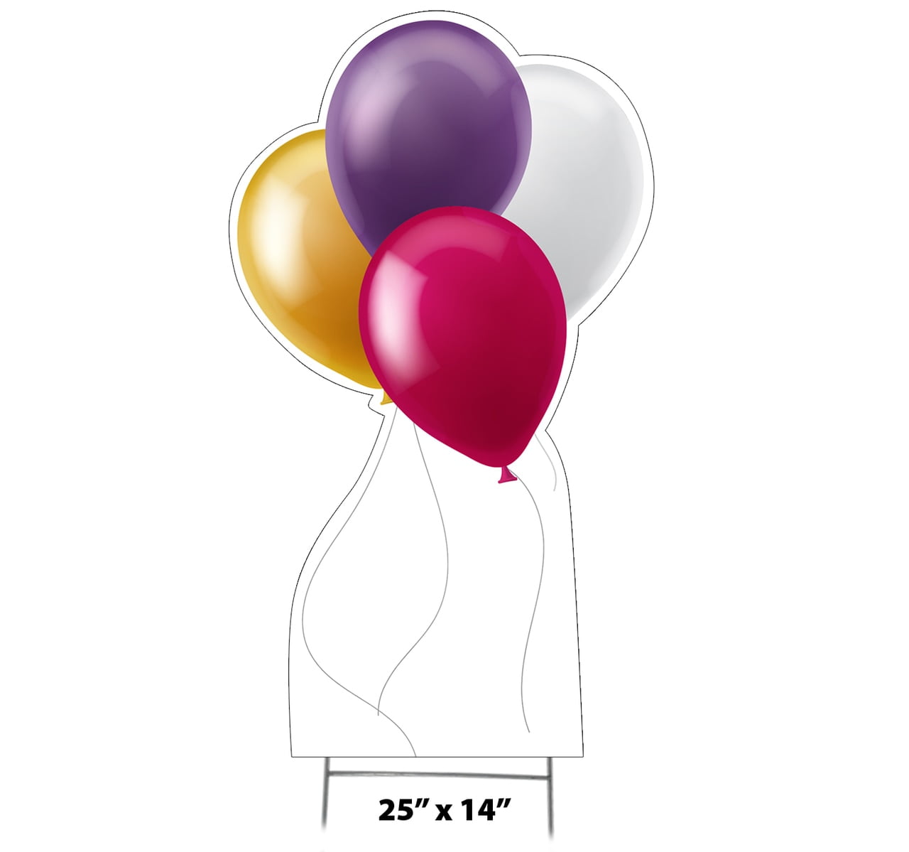 25 x 14 in. Balloons Icon Yard Sign