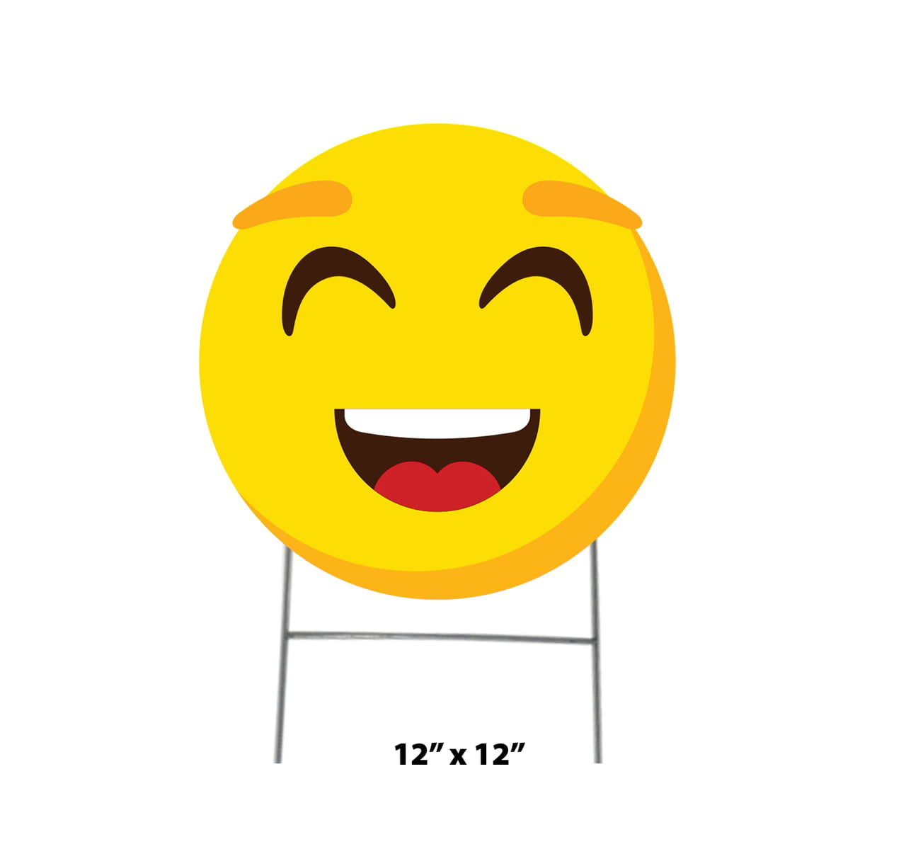 12 x 12 in. Emoji Smile Face Icon Yard Sign