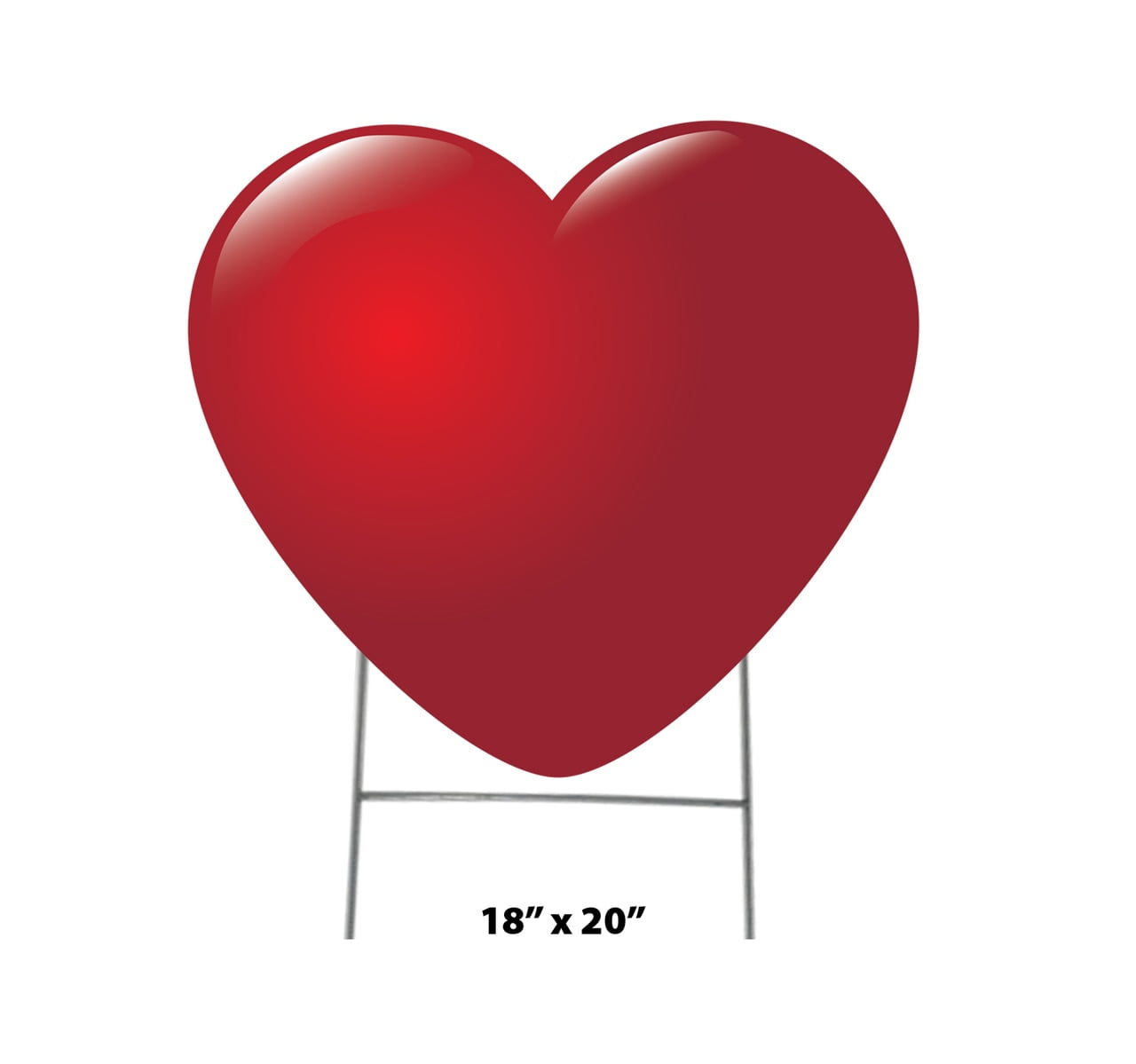 18 x 20 in. Heart Icon Yard Sign, Red