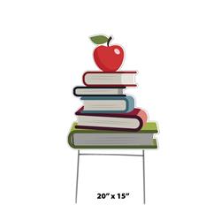 20 x 15 in. School Books with Apple on Top Yard Sign