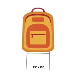 19 x 13 in. School Back Pack Yard Sign